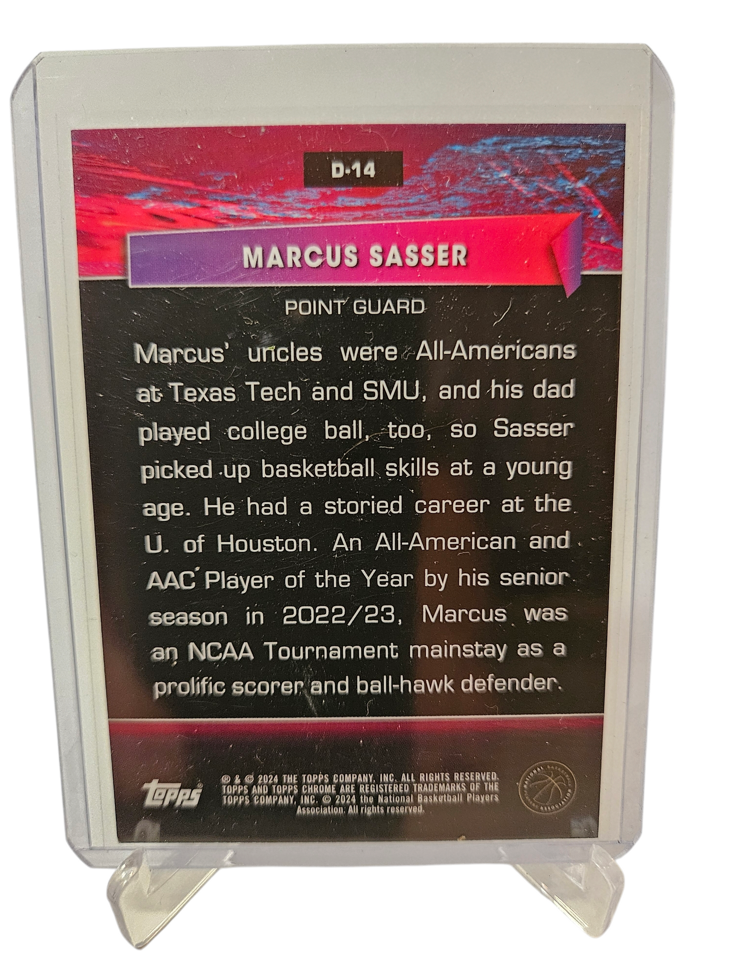 2023-24 Topps Chrome #D-14 Marcus Sasser Rookie Card Destiny