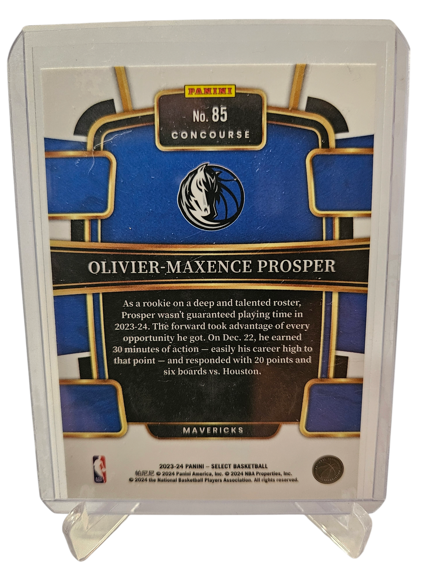 2023-24 Panini Select #85 Oliver-Maxence Prosper Rookie Card Concourse Blue