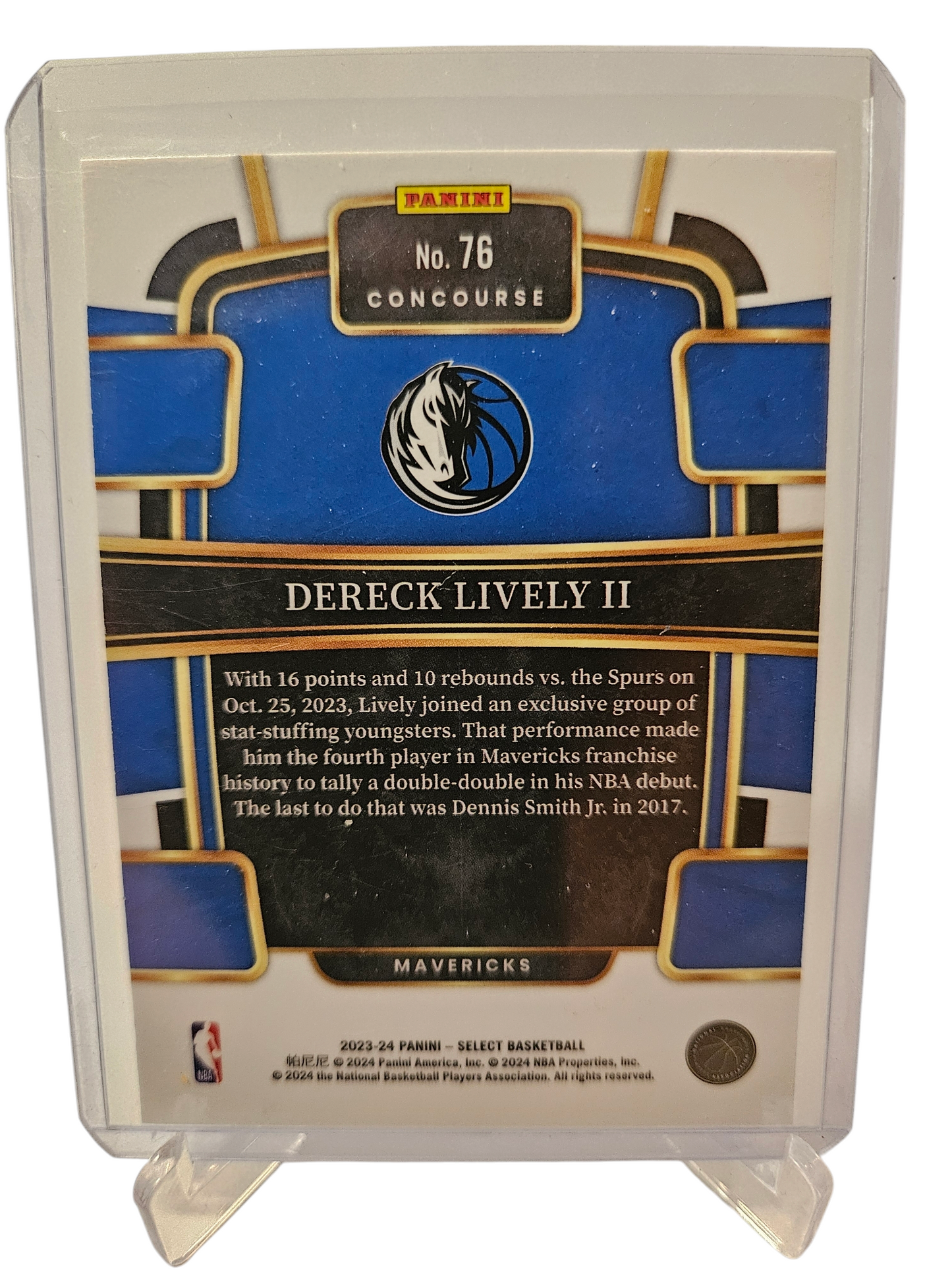 2023-24 Panini Select #76 Dereck Lively II Rookie Card Concourse