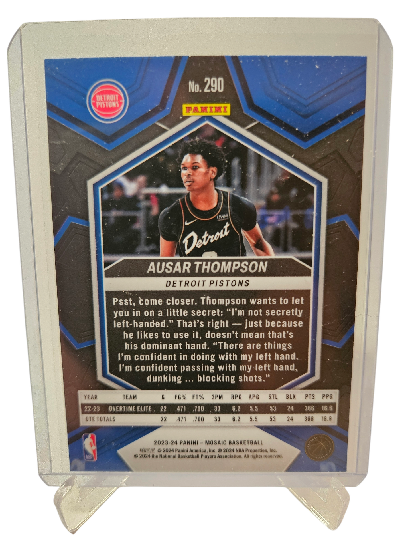 2023-24 Panini Mosaic #290 Ausar Thompson Rookie Card City Edition