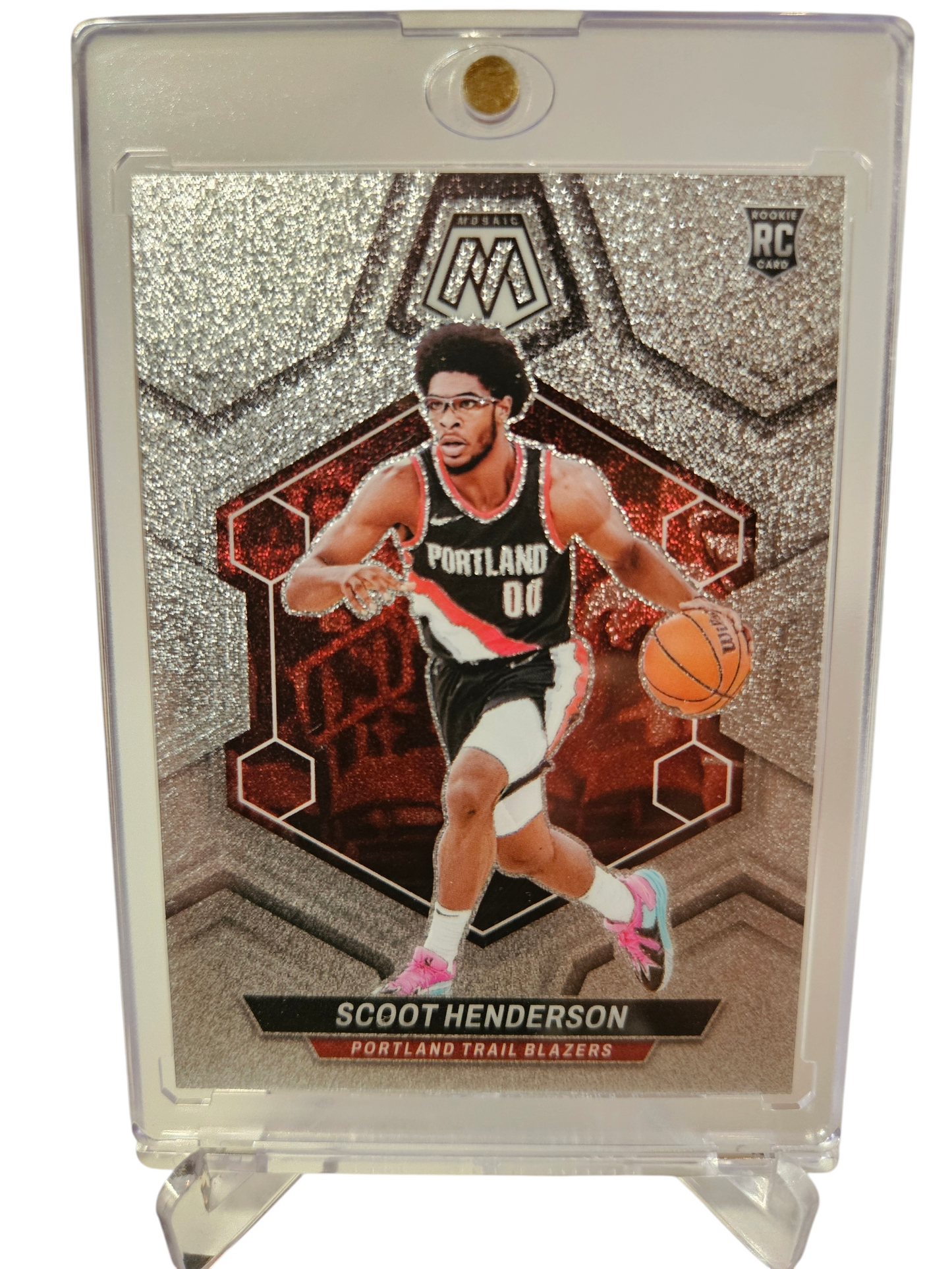 2023-24 Panini Mosaic #216 Scoot Henderson Rookie Card Silver Glitter Prizm SP