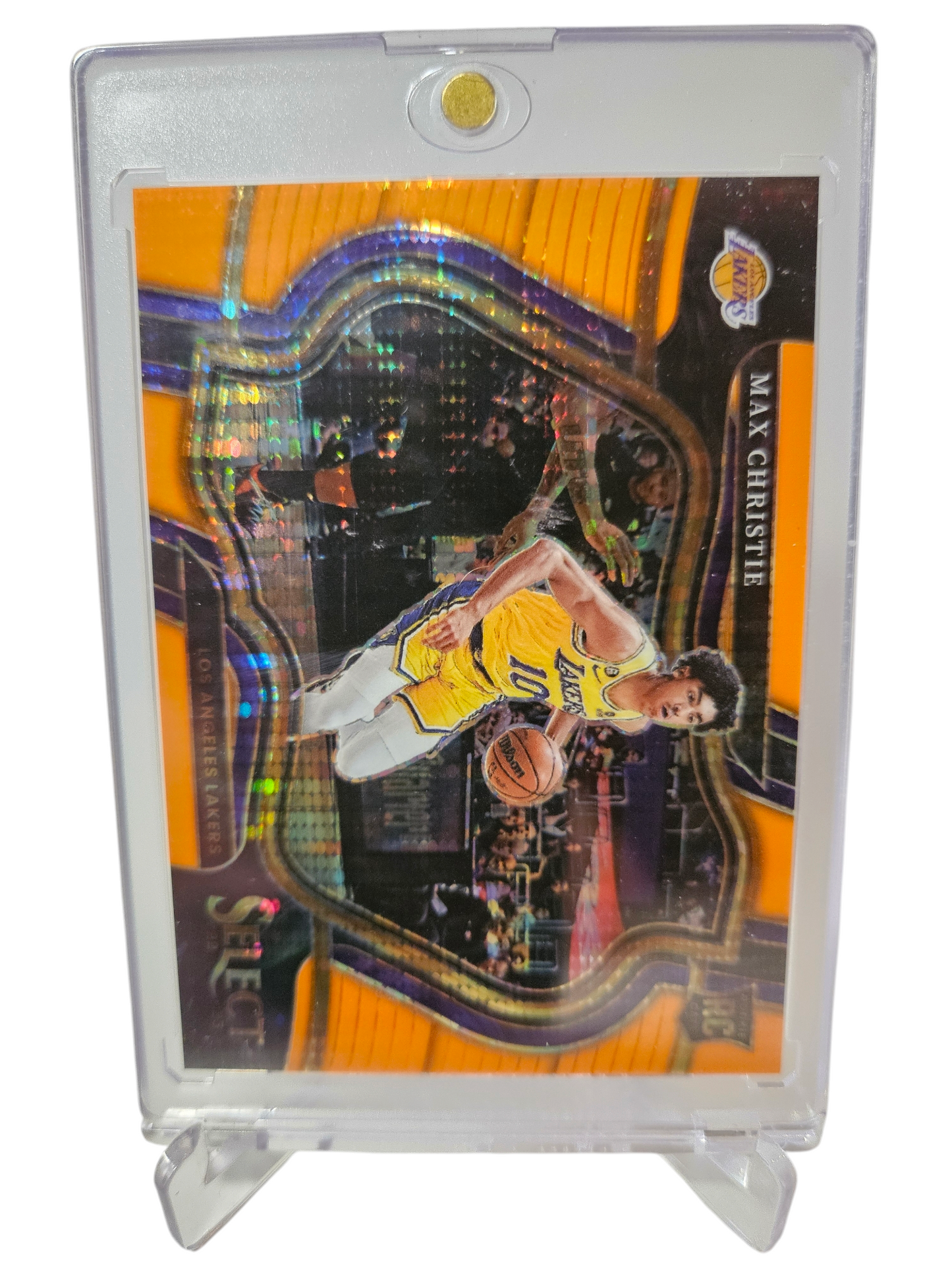 2022-23 Panini Select #293 Max Christie Rookie Card FOTL Orange Pulsar Prizm Courtside 04/15