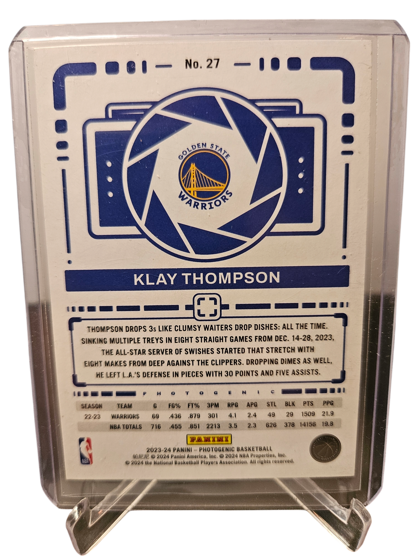 2023-24 Panini Photogenic #27 Klay Thompson