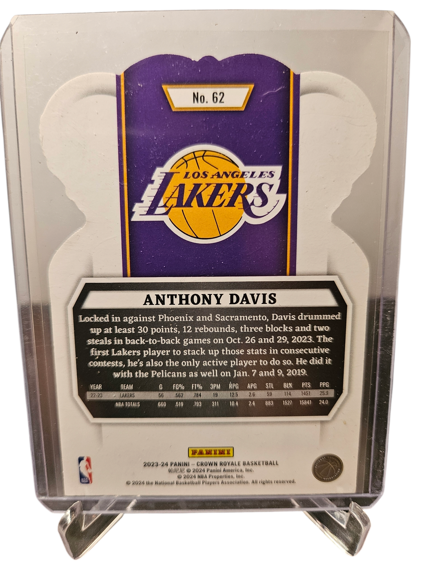 2023-24 Crown Royale #62 Anthony Davis