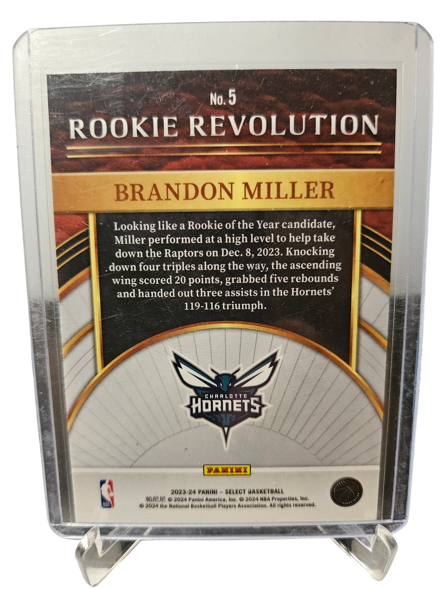 2023-24 Panini Select #5 Brandon Miller Rookie Revolution