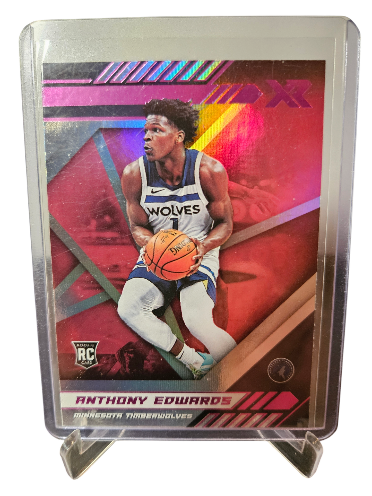 2020-21 Panini Chronicles XR #295 Anthony Edwards Rookie Card Pink