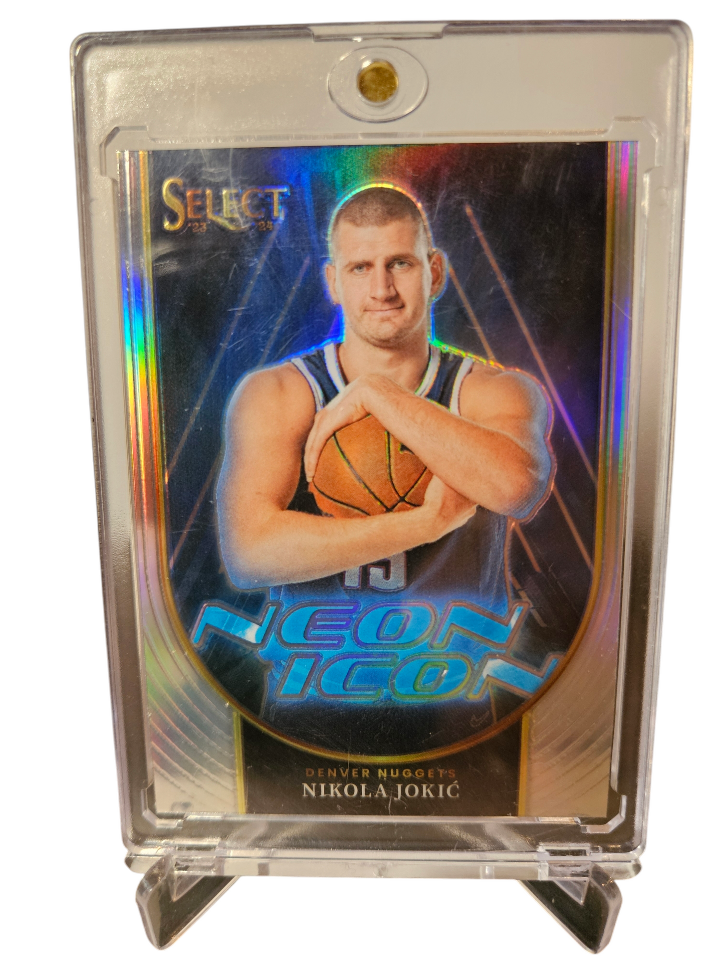 2023-24 Panini Select #23 Nikola Jokic Neon Icon Silver Prizm