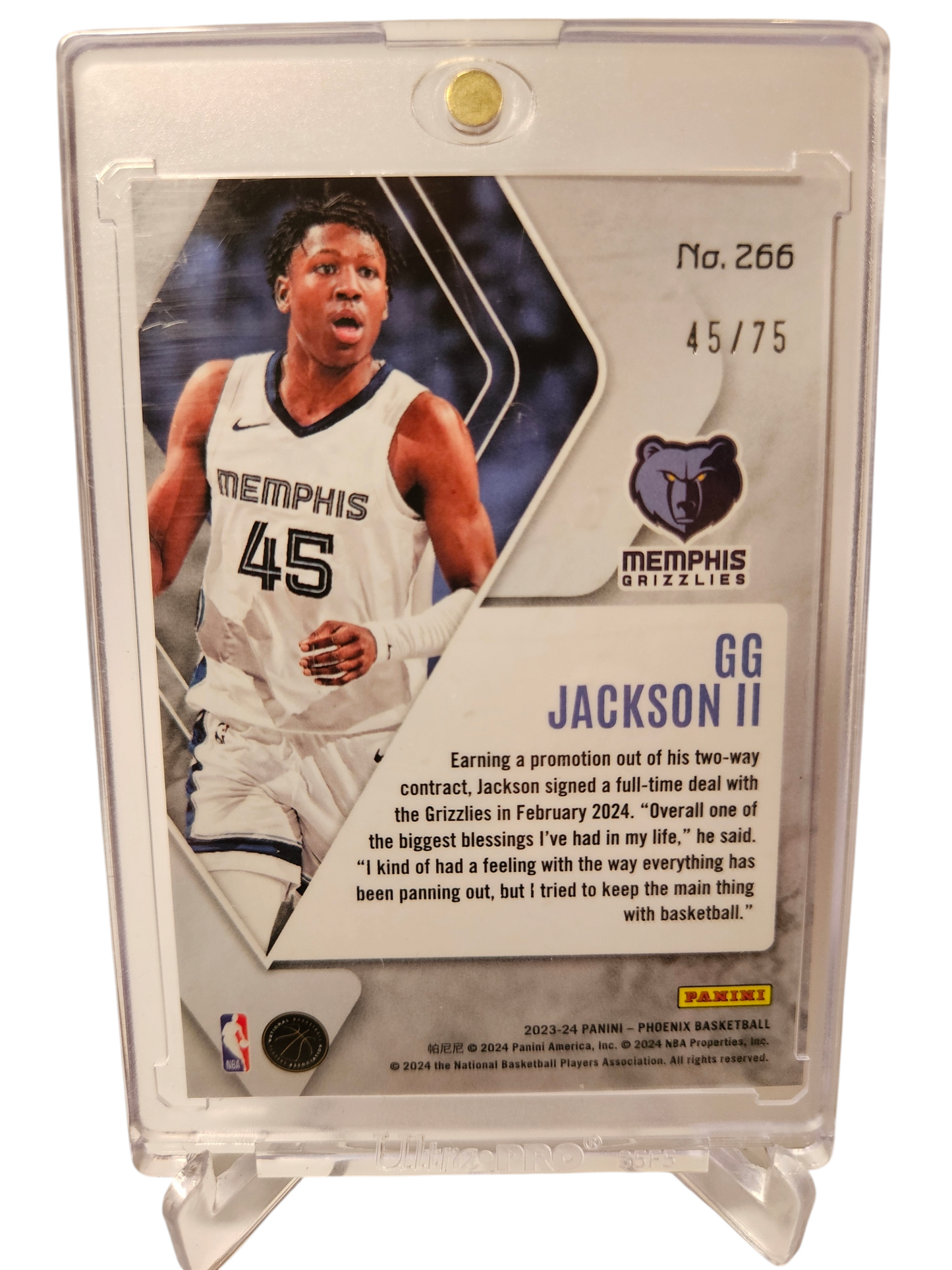 2023-24 Panini Phoenix #266 GG Jackson II Rookie Card 45/75