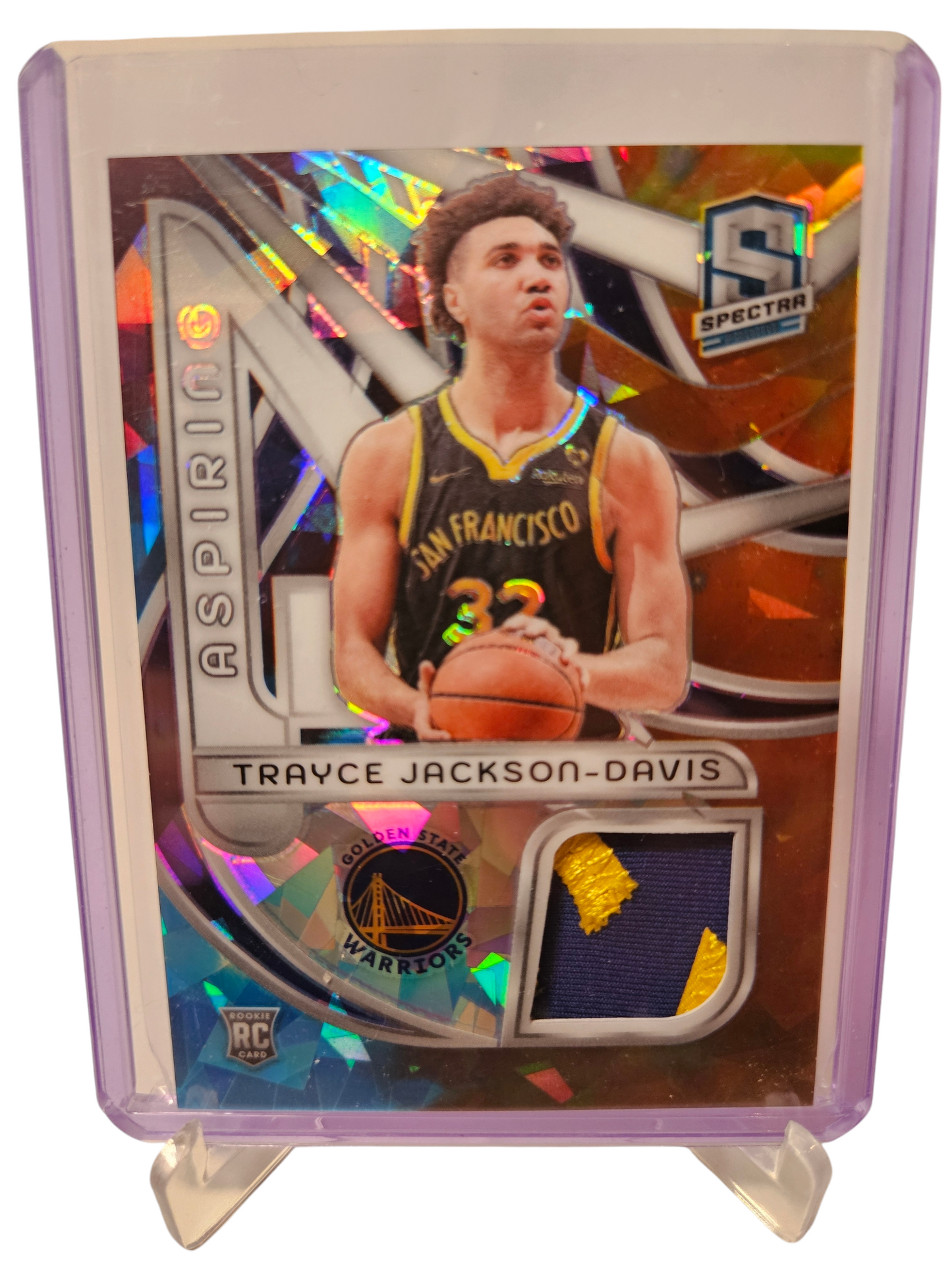 2023-24 Panini Sectra #ASP-TJD Trayce Jackson-Davis Rookie Card Aspiring Patch Cracked Ice Prizm 39/49