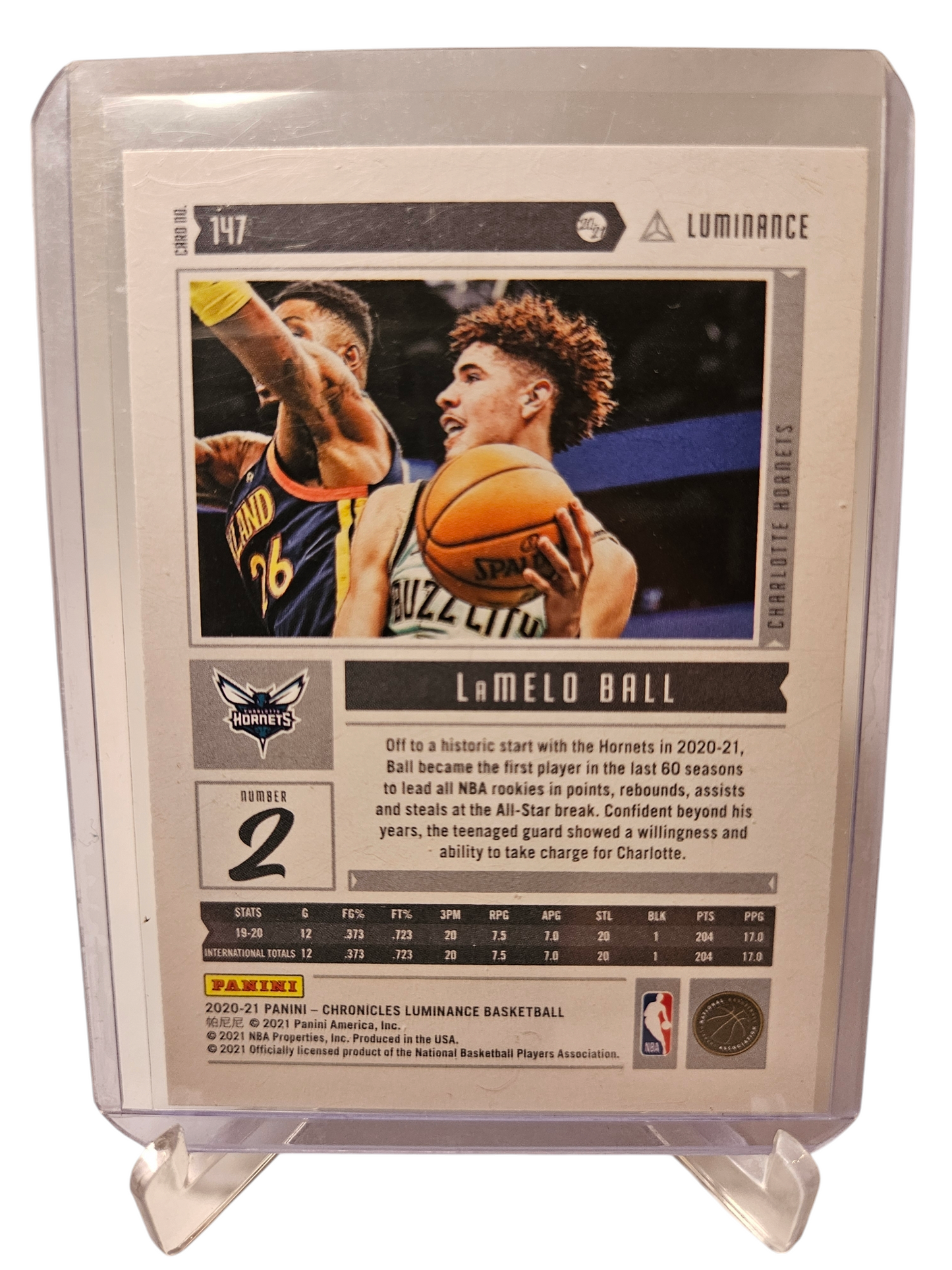 2020-21 Panini Chronicles Luminance #147 LaMelo Ball Rookie Card