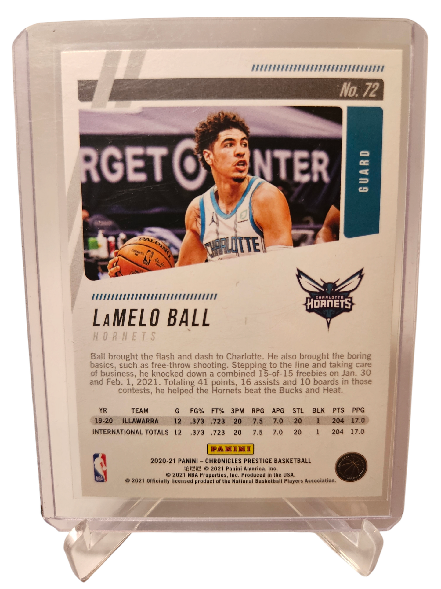 2020-21 Panini Chronicles Prestige #72 LaMelo Ball Rookie Card