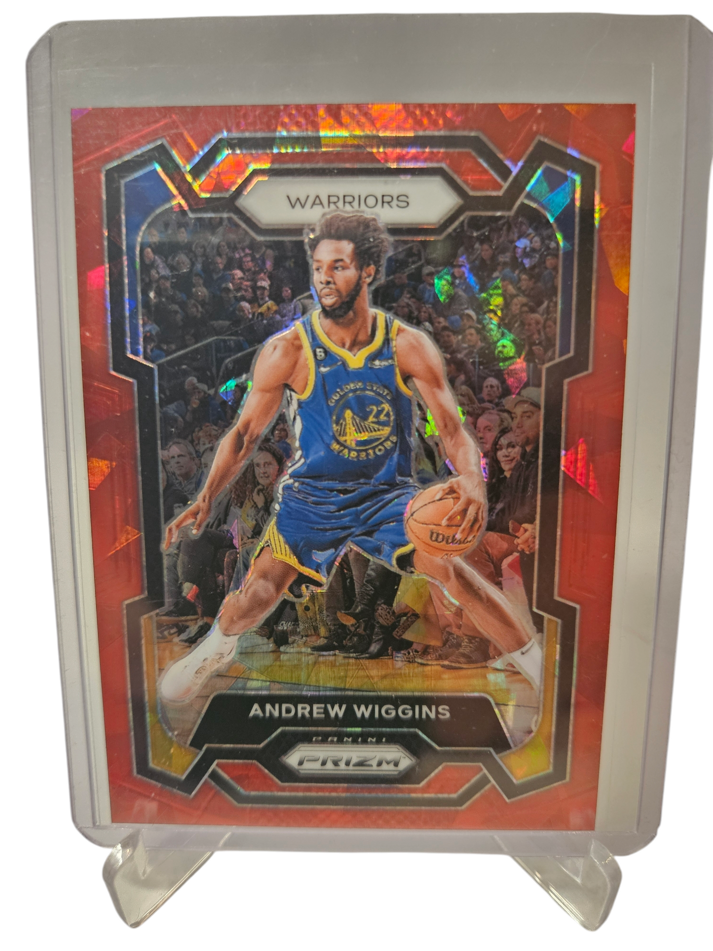 2023-24 Panini Prizm #83 Andrew Wiggins Red Cracked Ice Prizm