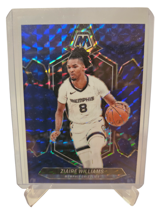 2023-24 Panini Mosaic #173 Ziaire Williams Blue Mosaic Prizm 047/199