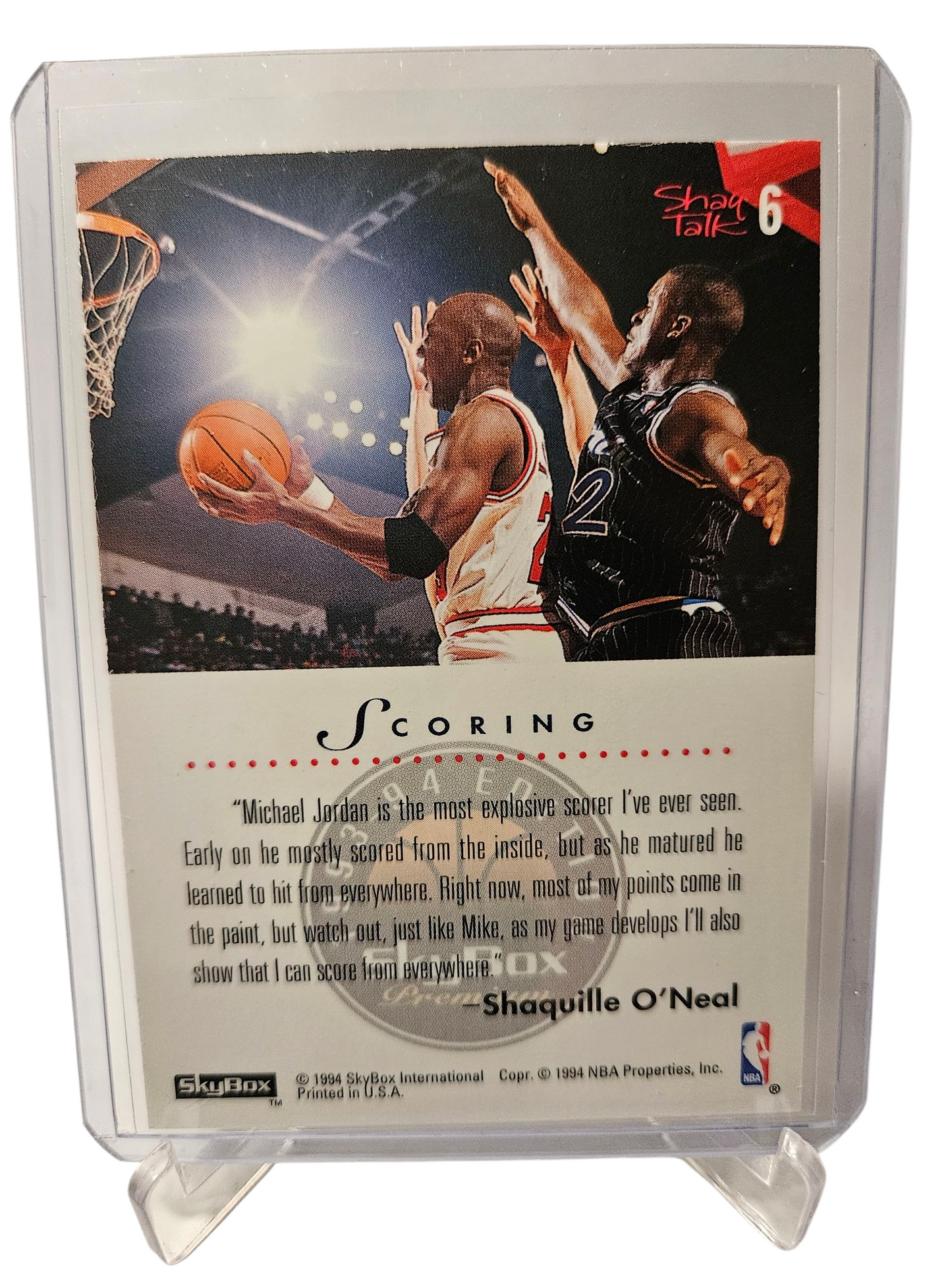 1994 Skybox #6 Shaquille O'Neal Shaq Talk Scoring