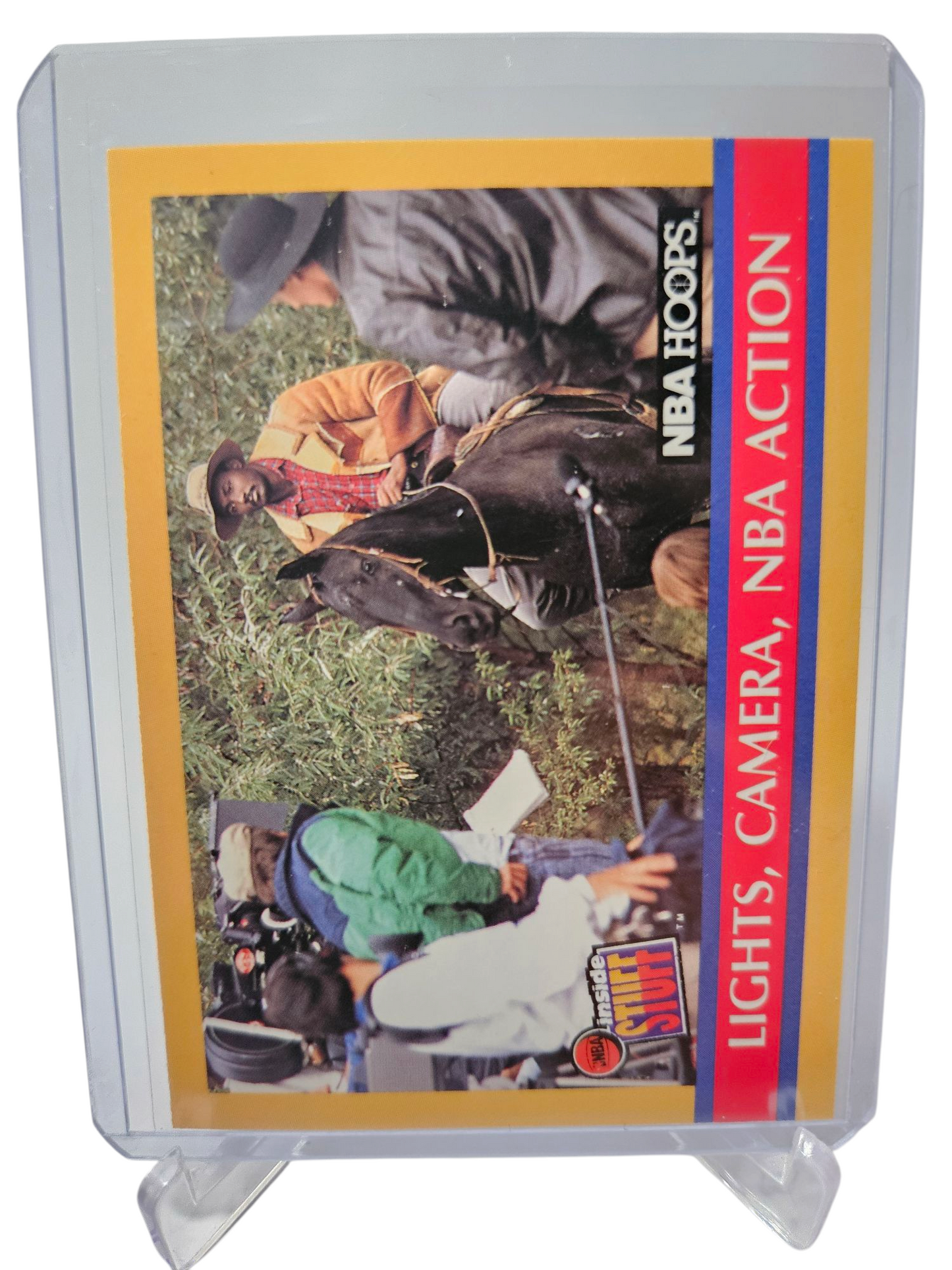 1990 Hoops #383 Karl Malone Lights Carmera NBA Action