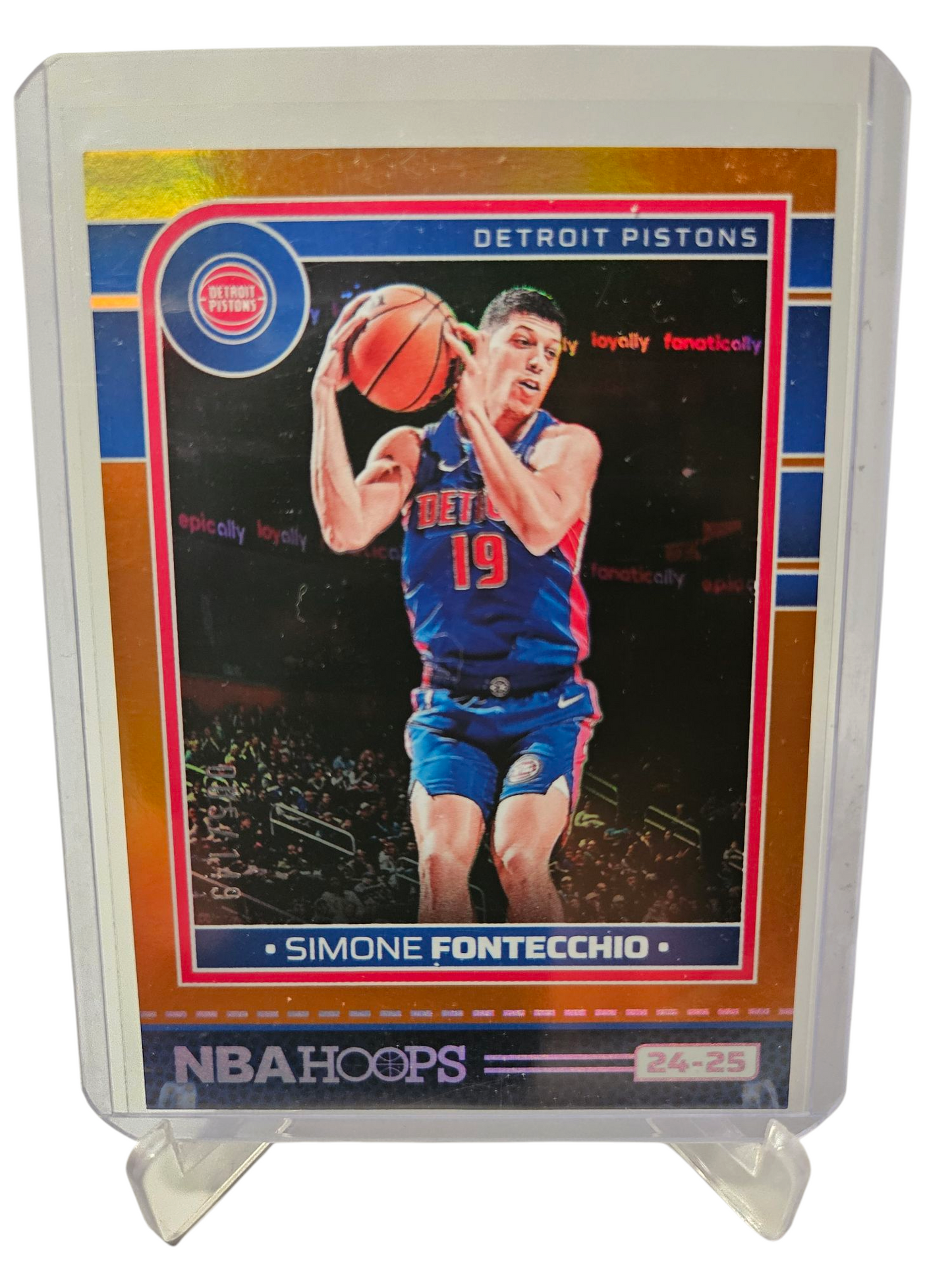 2024-25 Panini Hoops #16 Simone Fontecchio Orange Holo 005/149