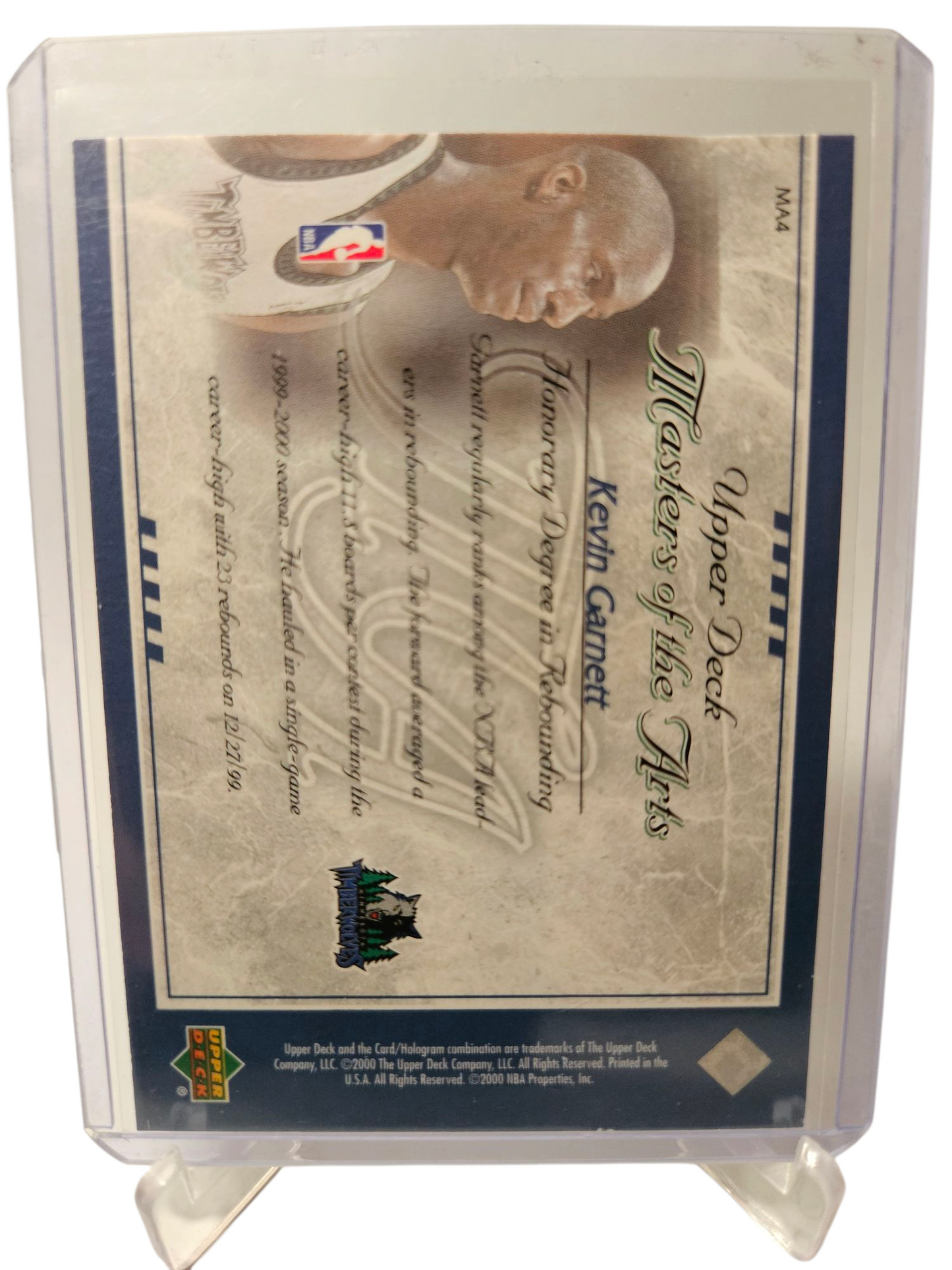 2000 Upper Deck #MA4 Kevin Garnett Masters Of The Arts