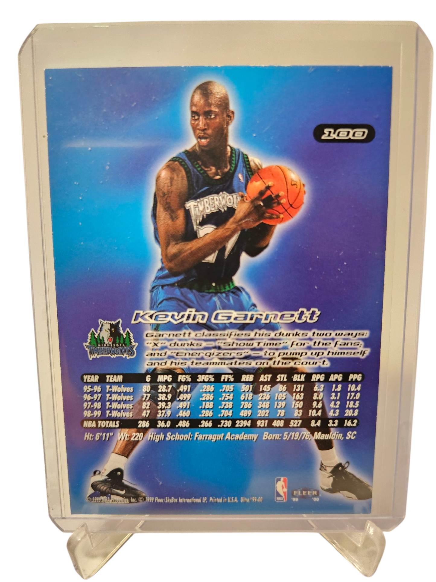 1999-20 Fleer Ultra #100 Kevin Garnett