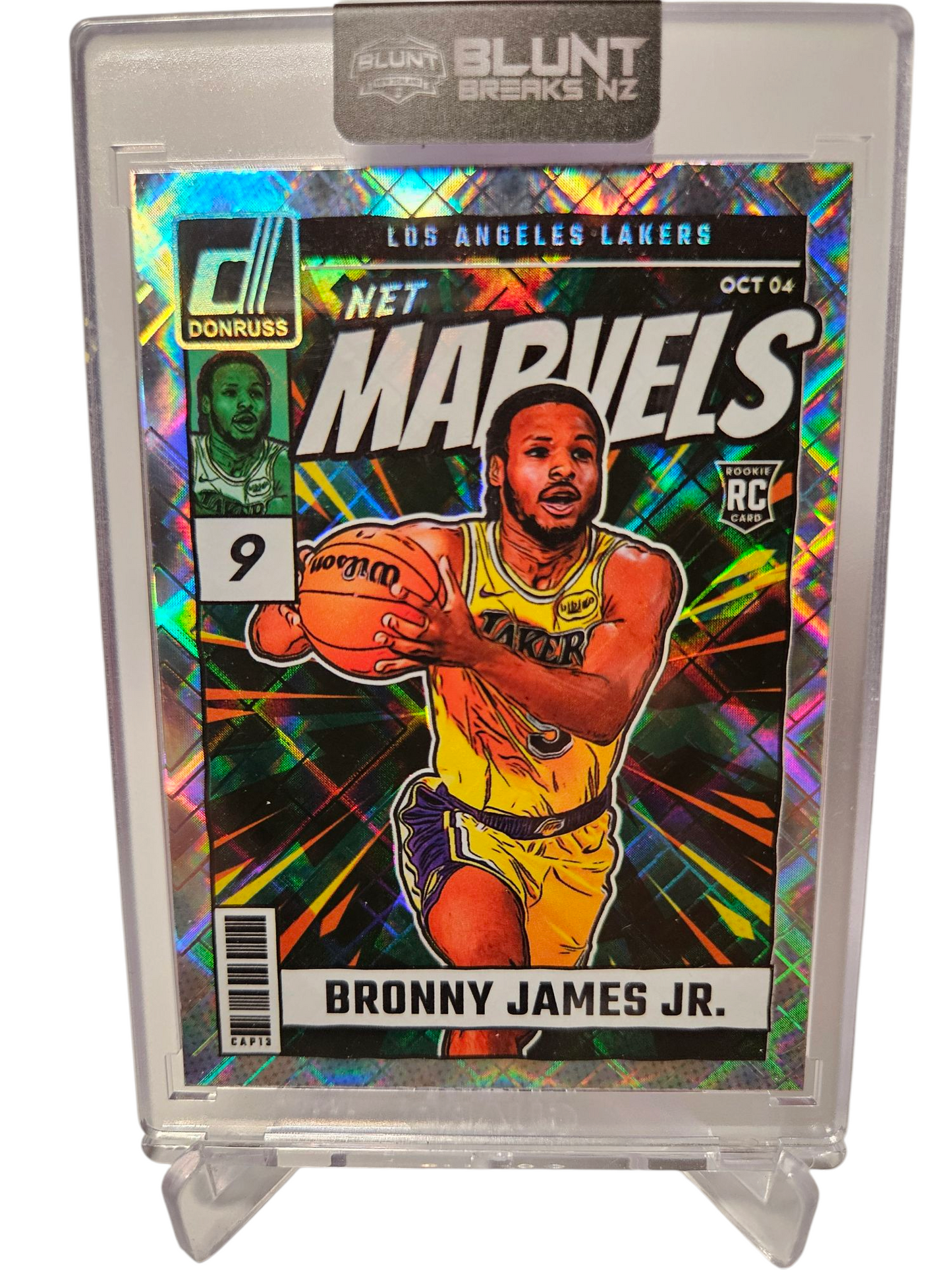 2024-25 Panini Donruss #11 Bronny James JR Rookie Card Net Marvels Diamond SP