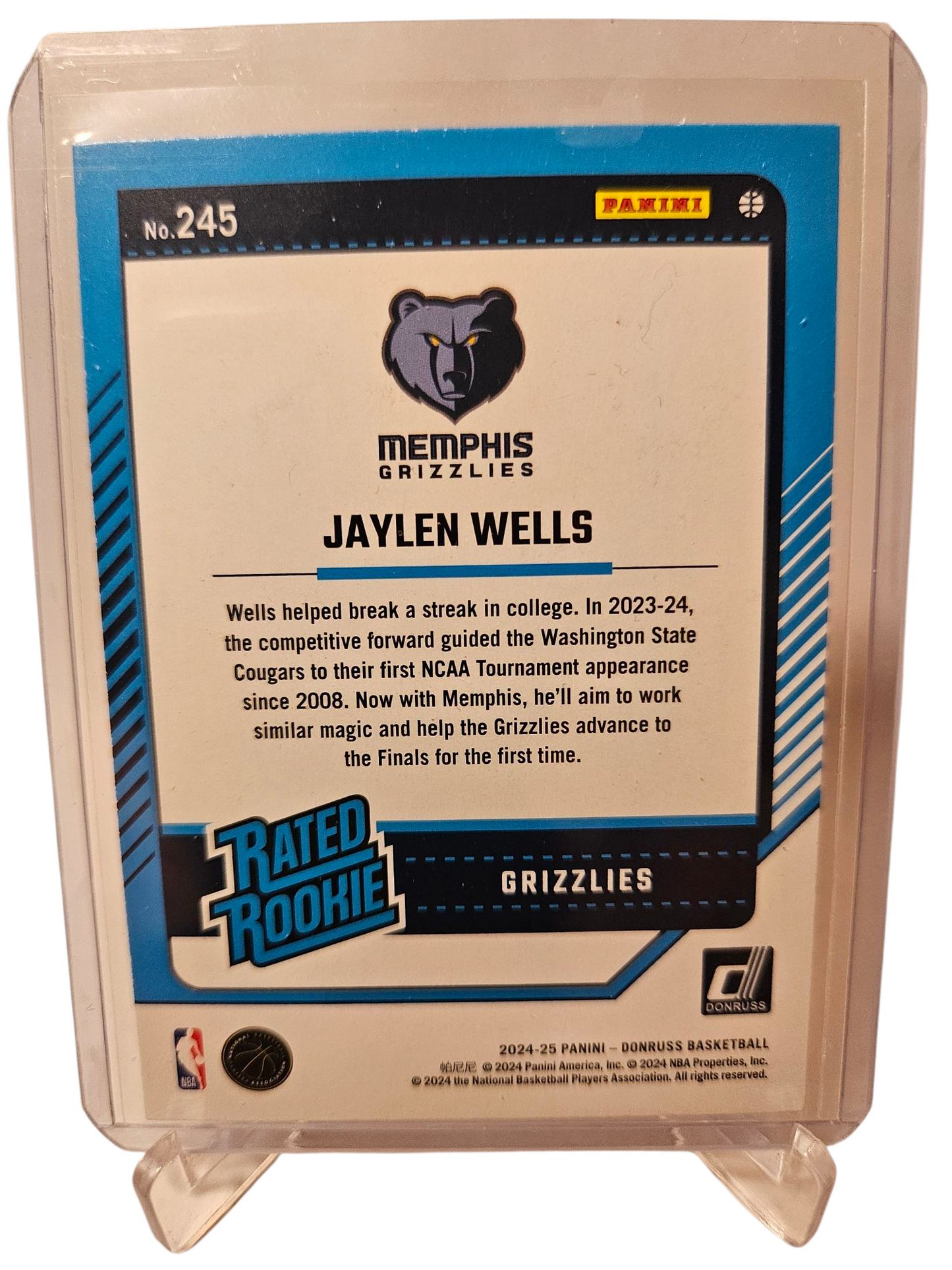 2024-25 Panini Donruss #245 Jaylen Wells Rookie Card Red