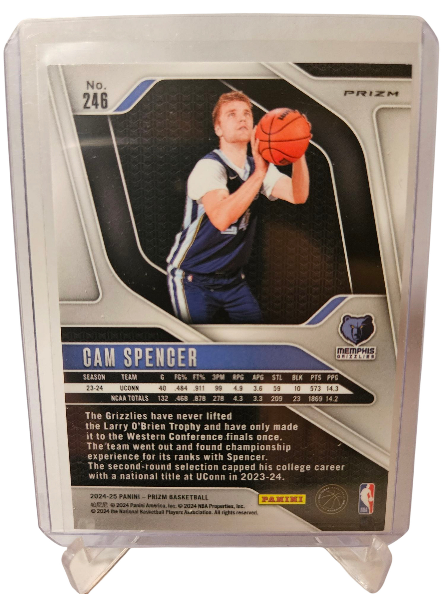 2024-25 Panini Prizm #246 Cam Spencer Rookie Card Silver Wave Prizm