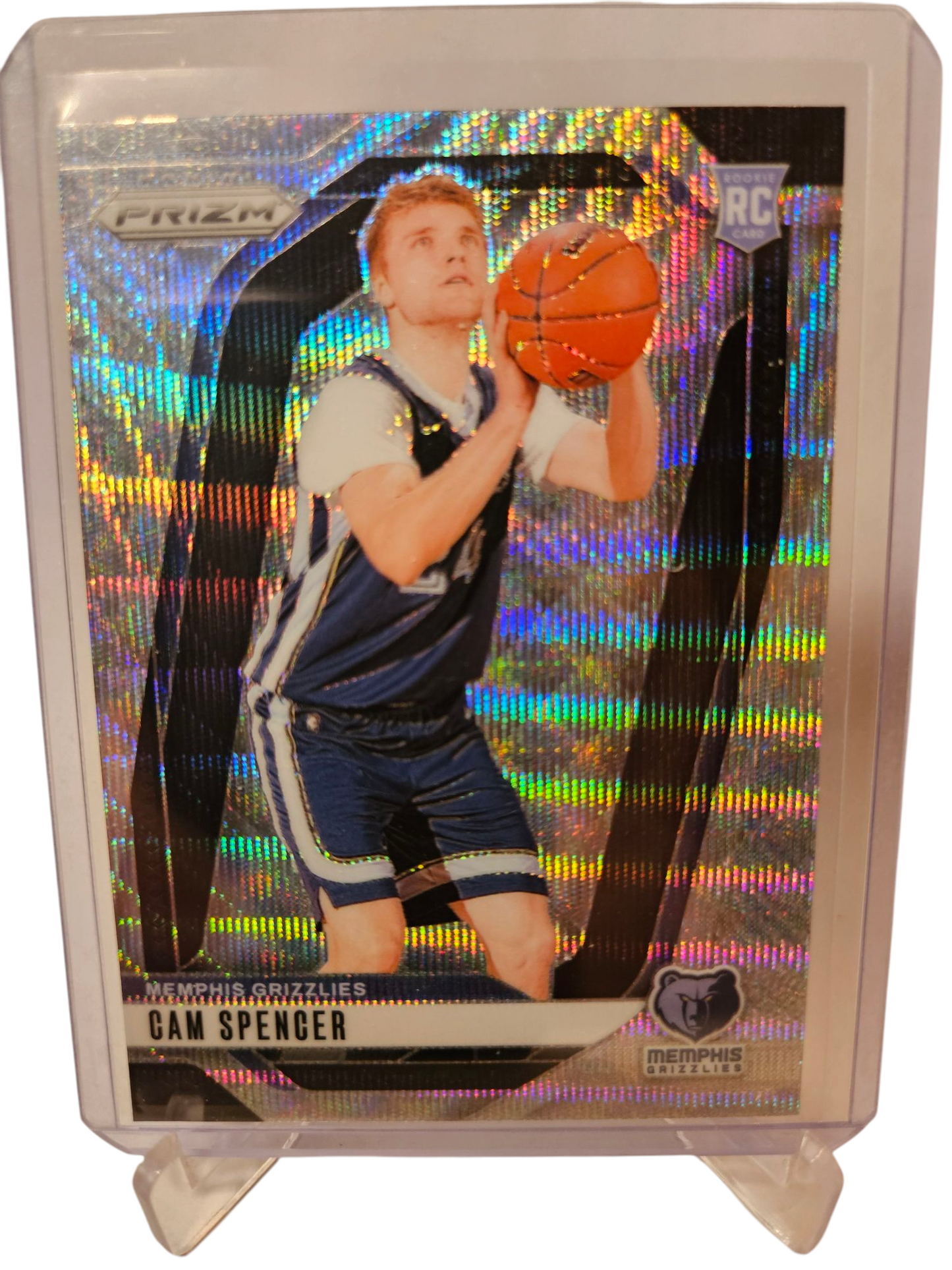 2024-25 Panini Prizm #246 Cam Spencer Rookie Card Silver Wave Prizm