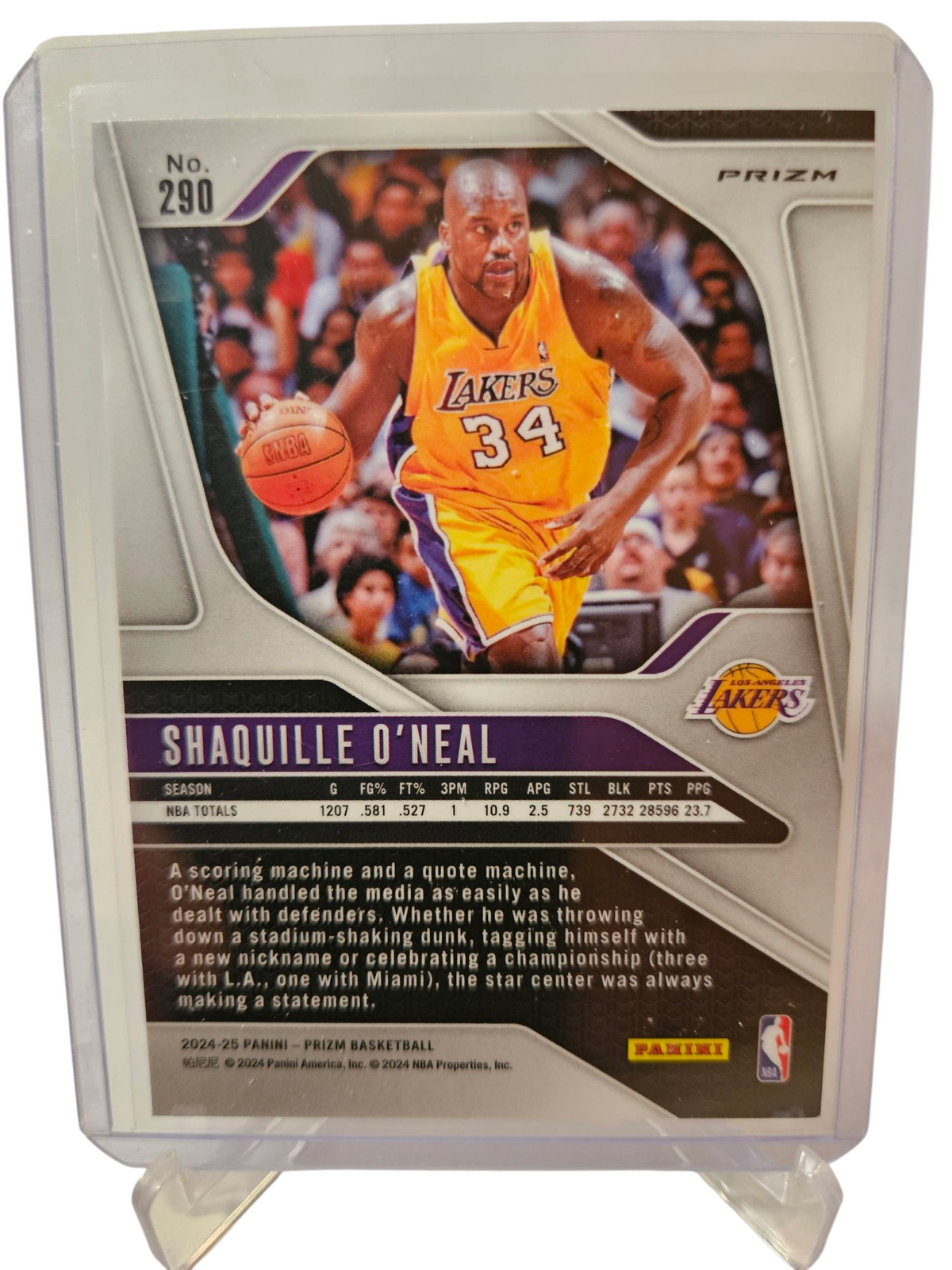 2024-25 Panni Prizm #290 Shaquille O'Neal Silver Cracked Ice Prizm