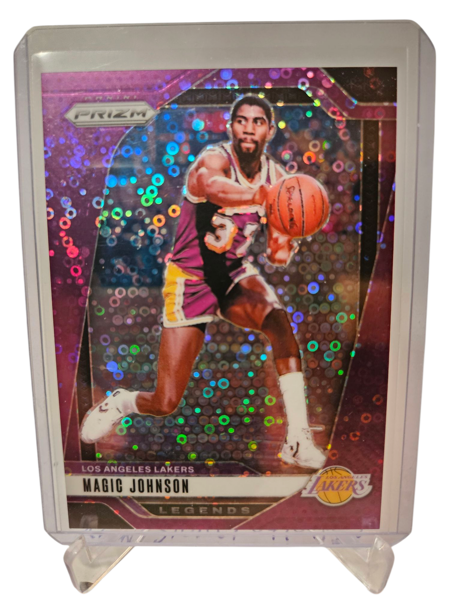 2024-25 Panini Prizm #294 Magic Johnson Purple Fastbreak Prizm 05/75