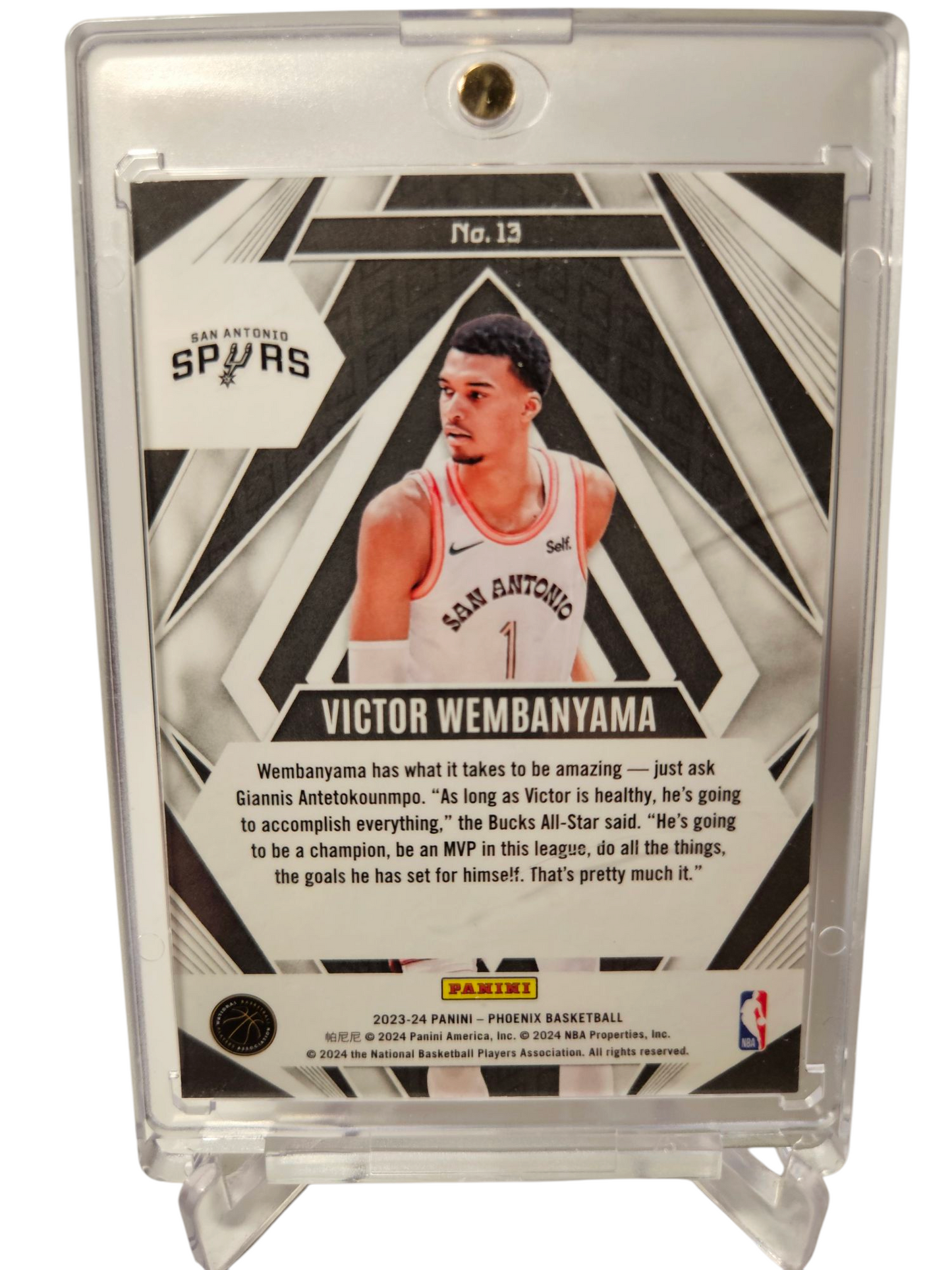 2023-24 Panini Phoenix #13 Victor Wembanyama Rookie Card Paragon Teal Velocity