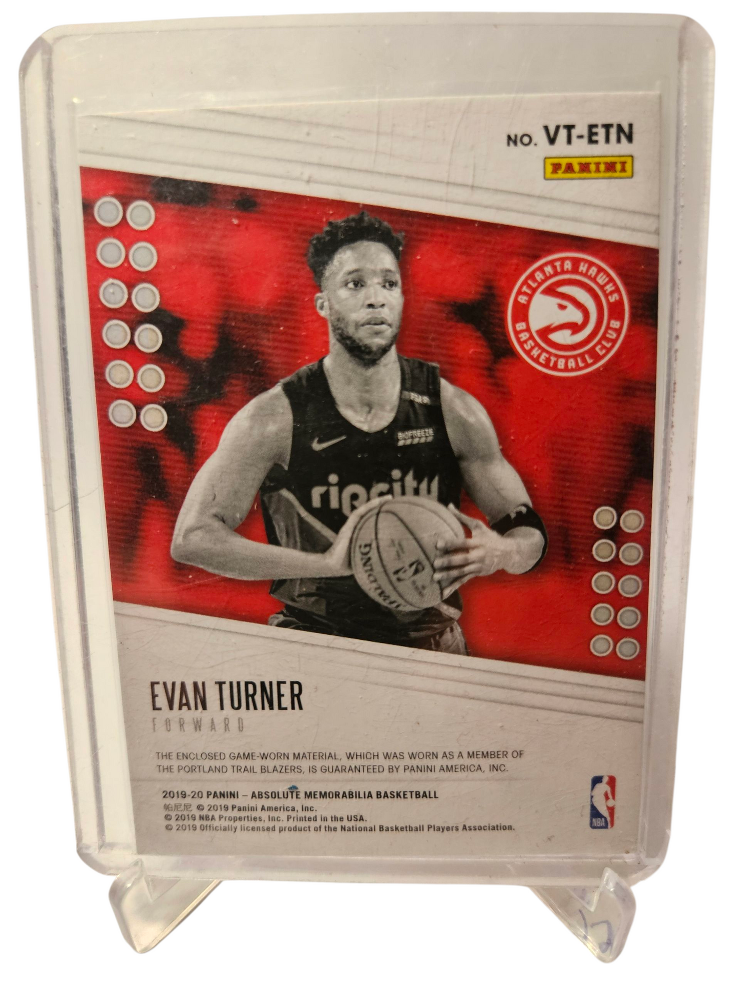 2019-20 Panini Absolute Memorabilia #VT-ETN Evan Turner Tools Of The Trade Twin Game Worn Patches 21/25