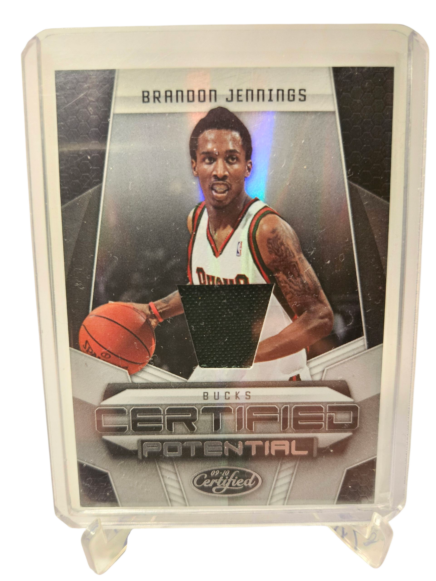 2009-10 Panini Certified #21 Brandon Jennings Game Worn Patch 016/599