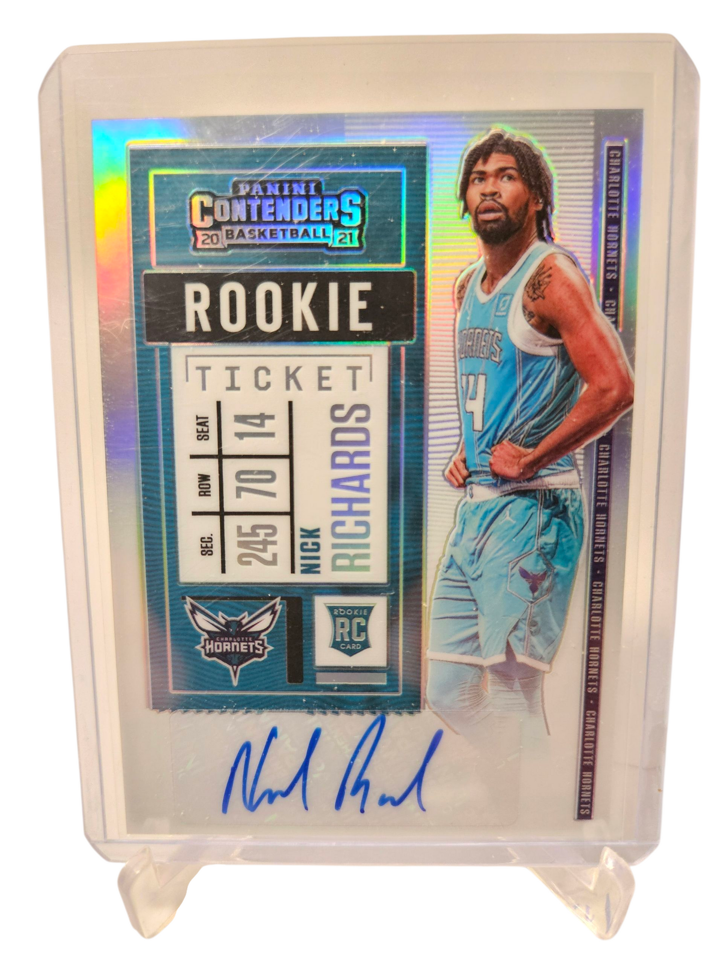 2020-21 Panini Contenders #148 Nick Richards Rookie Ticket Autograph Silver