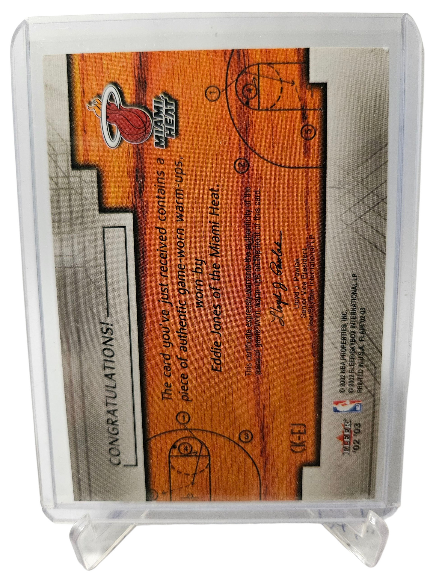 2002-03 Fleer #K-EJ Eddie Jones Court Kings Game Worn Patch