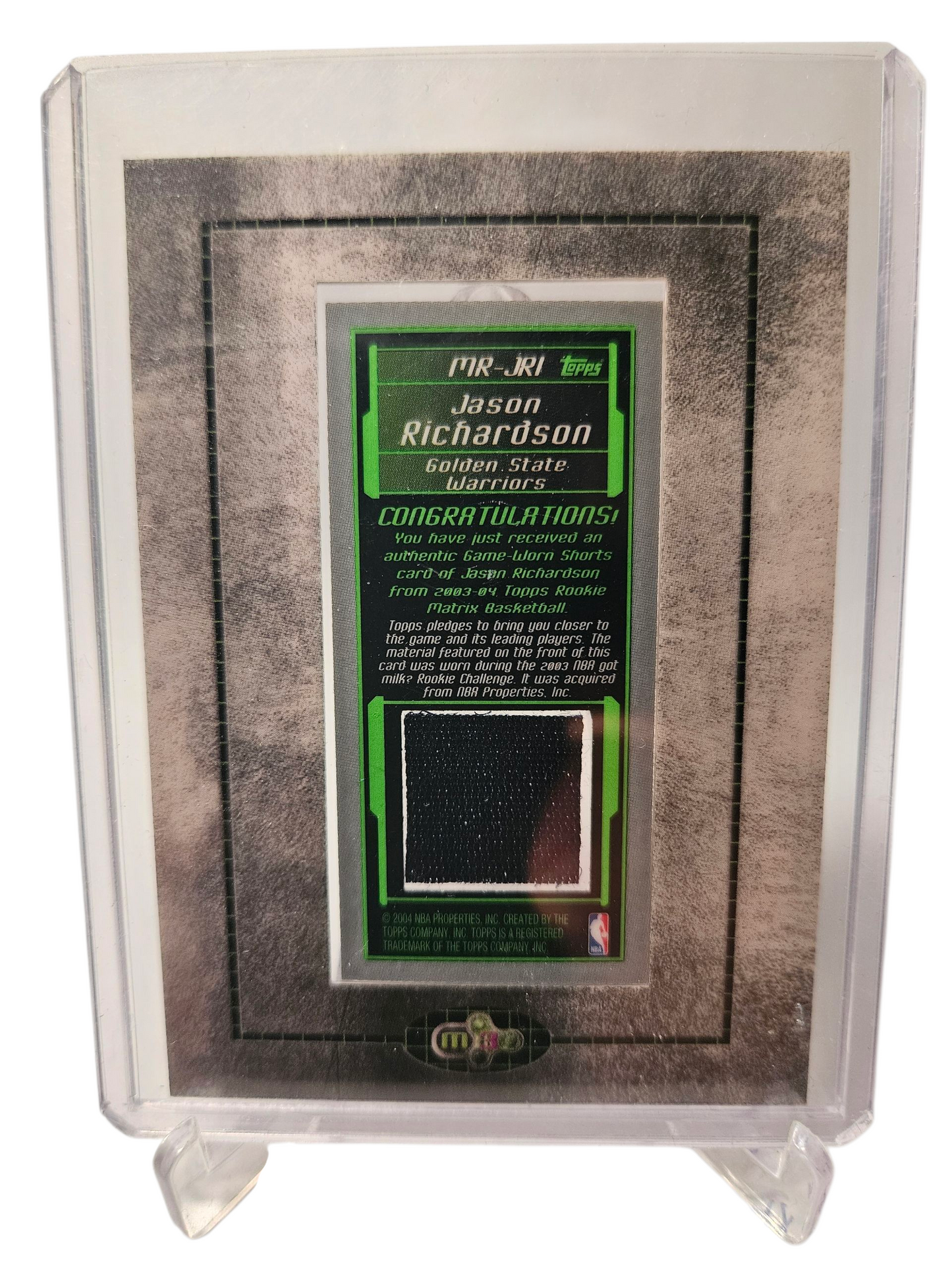 2004-Topps #MR-JRI Jason Richardson Game Worn Shorts