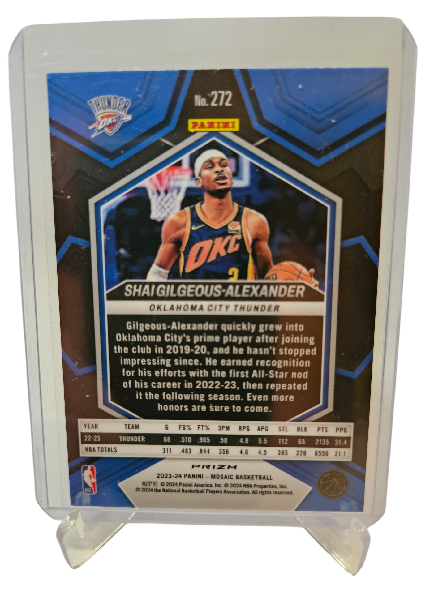 2023-24 Panini Mosaic #272 Shai Gilgeous-Alexander Silver Prizm