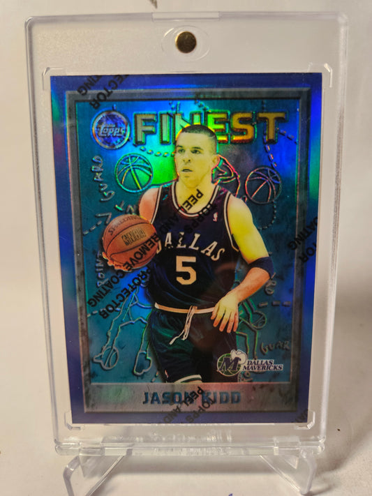 1996 Topps Finest #5 Jason Kidd Blue Refractor With Protective Coating