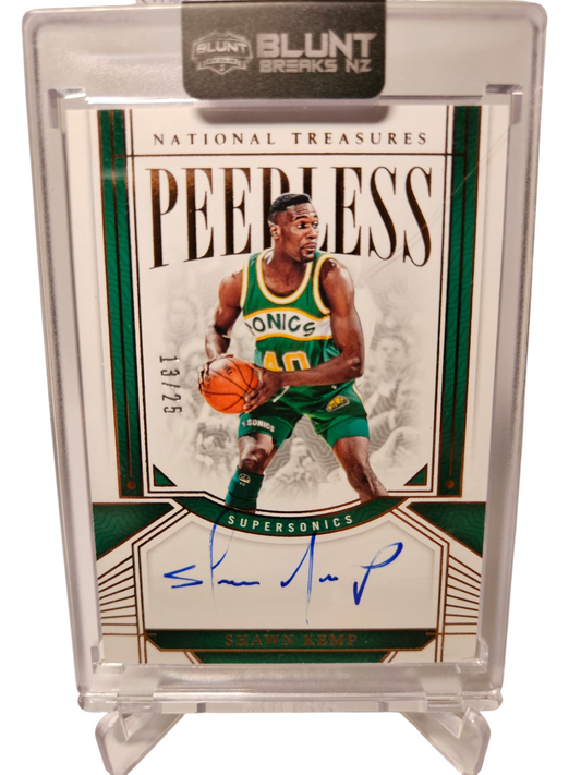 2023-24 Panini National Treasures #PS-SKP Shawn Kemp Peerless On Card Autograph 13/25