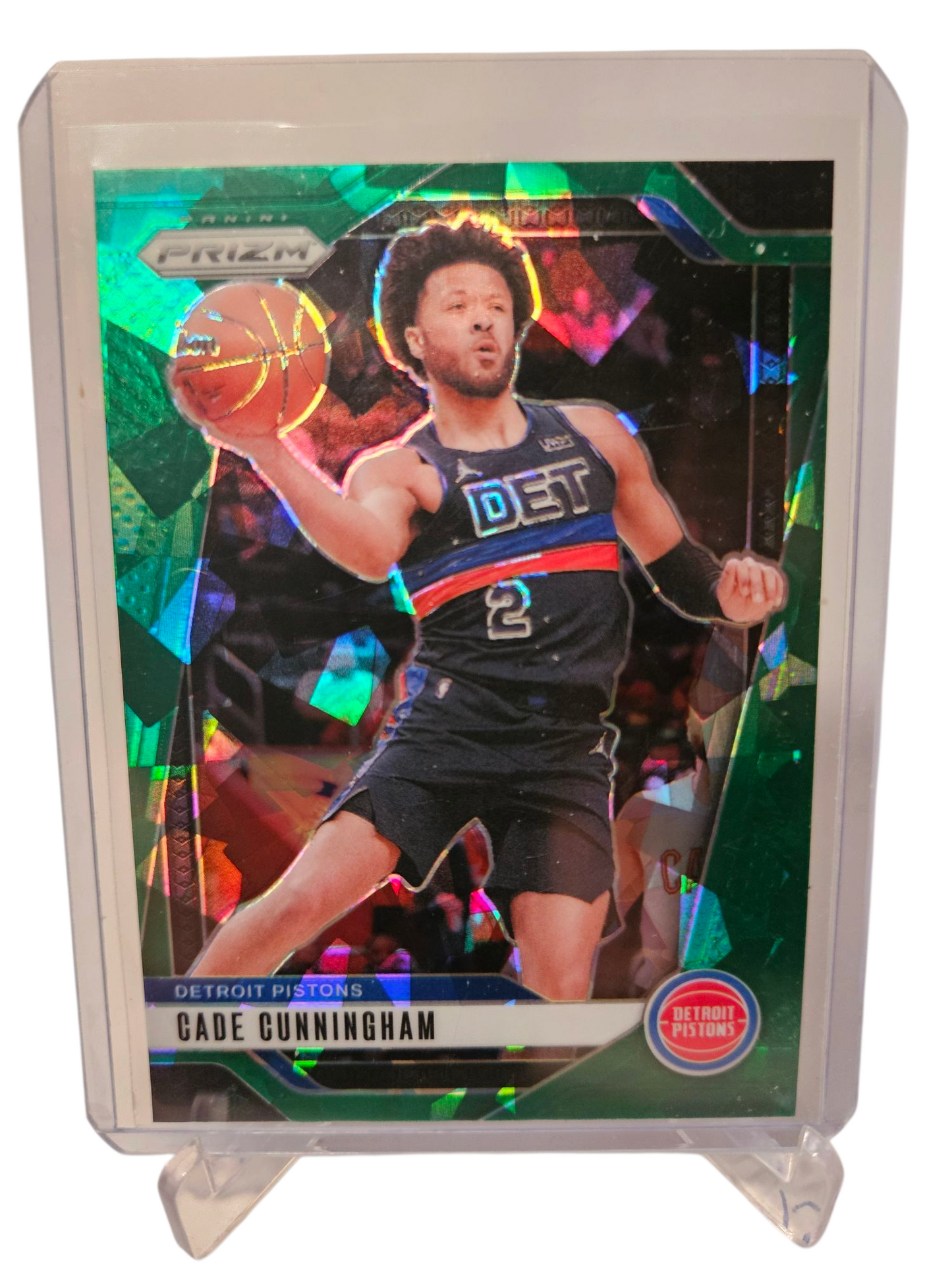 2024-25 Panini Prizm #41 Cade Cunningham Green Cracked Ice Prizm