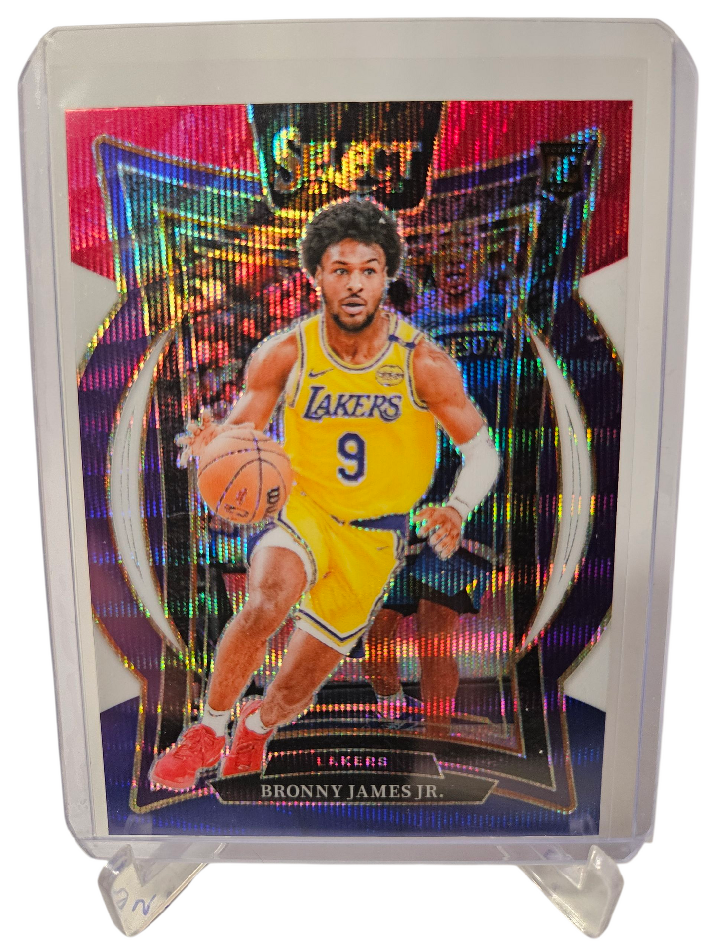 2024-25 Panini Select #90 Bronny James JR Rookie Card Tri Color Wave Prizm