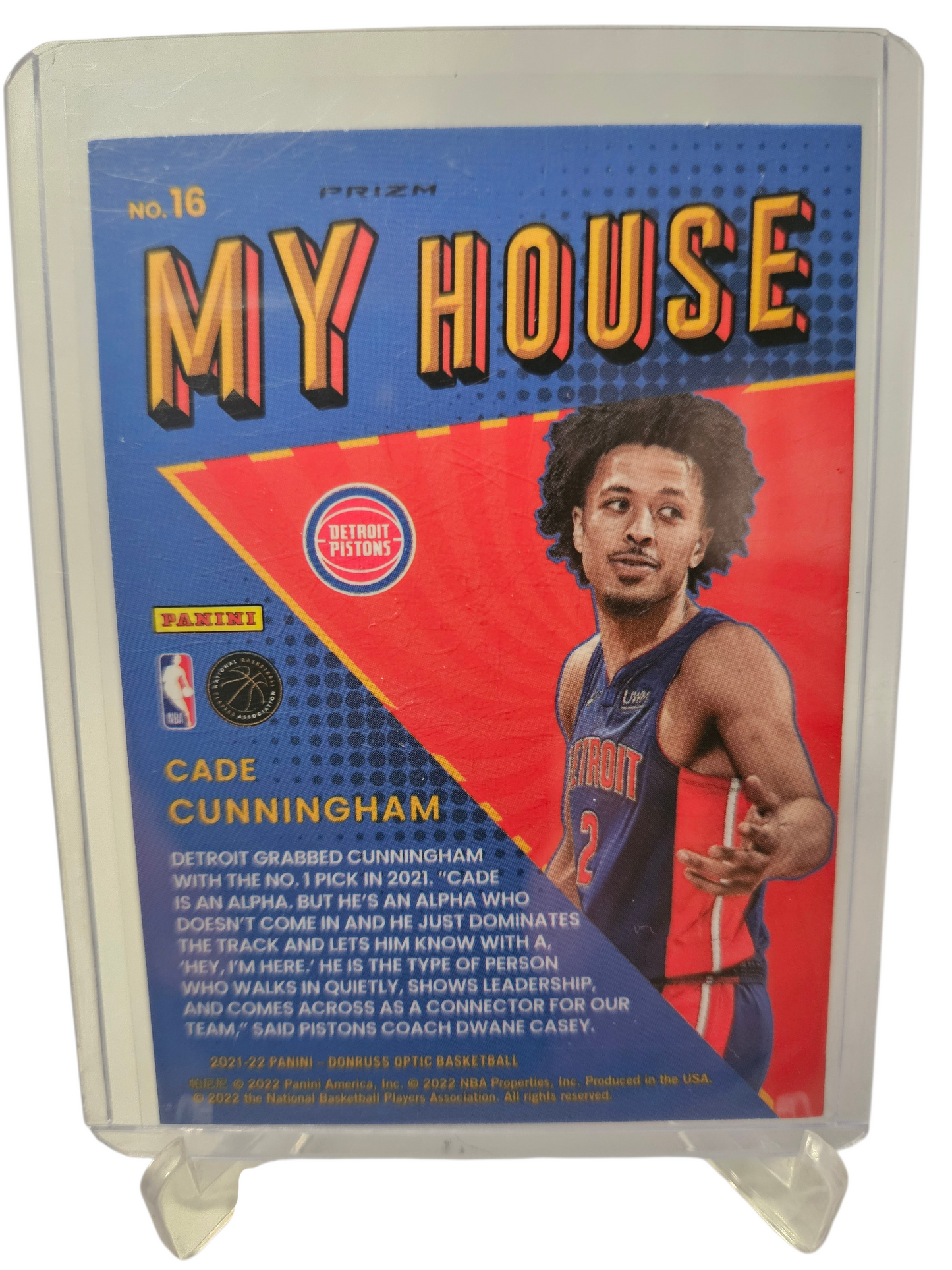 2021-22 Panini Donruss Optic #16 Cade Cunningham Rookie Card My House Holo Prizm