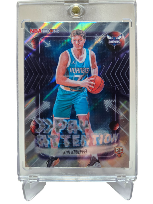 2025-26 Topps Hoops #PA-19 Kon Knueppel Rookie Card Pay Attention Rainbow Foil