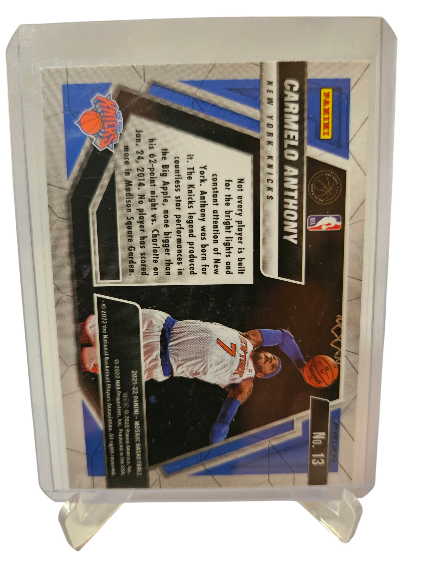 2021-22 Panini Mosaic #13 Carmelo Anthony Moments Mosaic Prizm