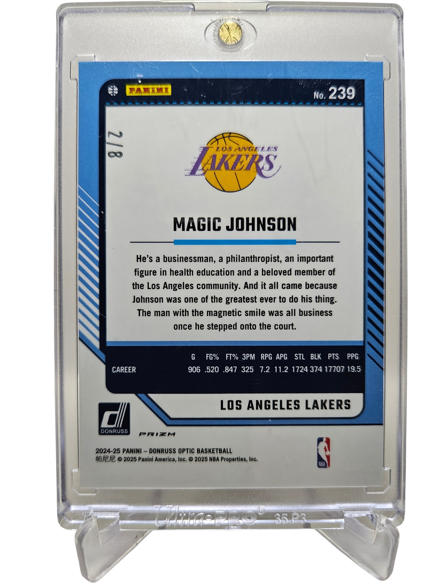 2024-25 Panani Donruss Optic Sparkle Pack #239 Magic Johnson Legends Green Sparkle 2/8