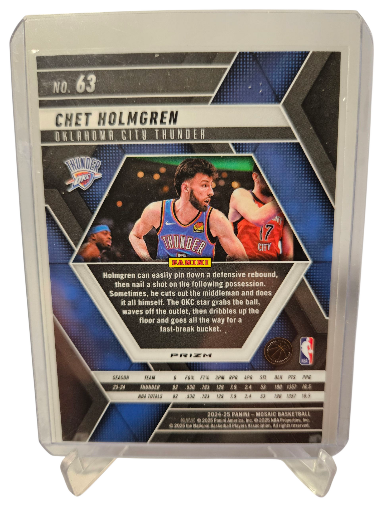 2024-25 Panini Mosaic #63 Chet Holmgren Red Mosaic Prizm