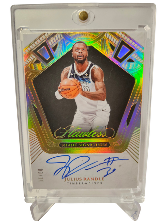 2024-25 Panini Flawless #FSS-JRT Julius Randle Flawless Shade Signatures On Card Autograph Gold 03/10