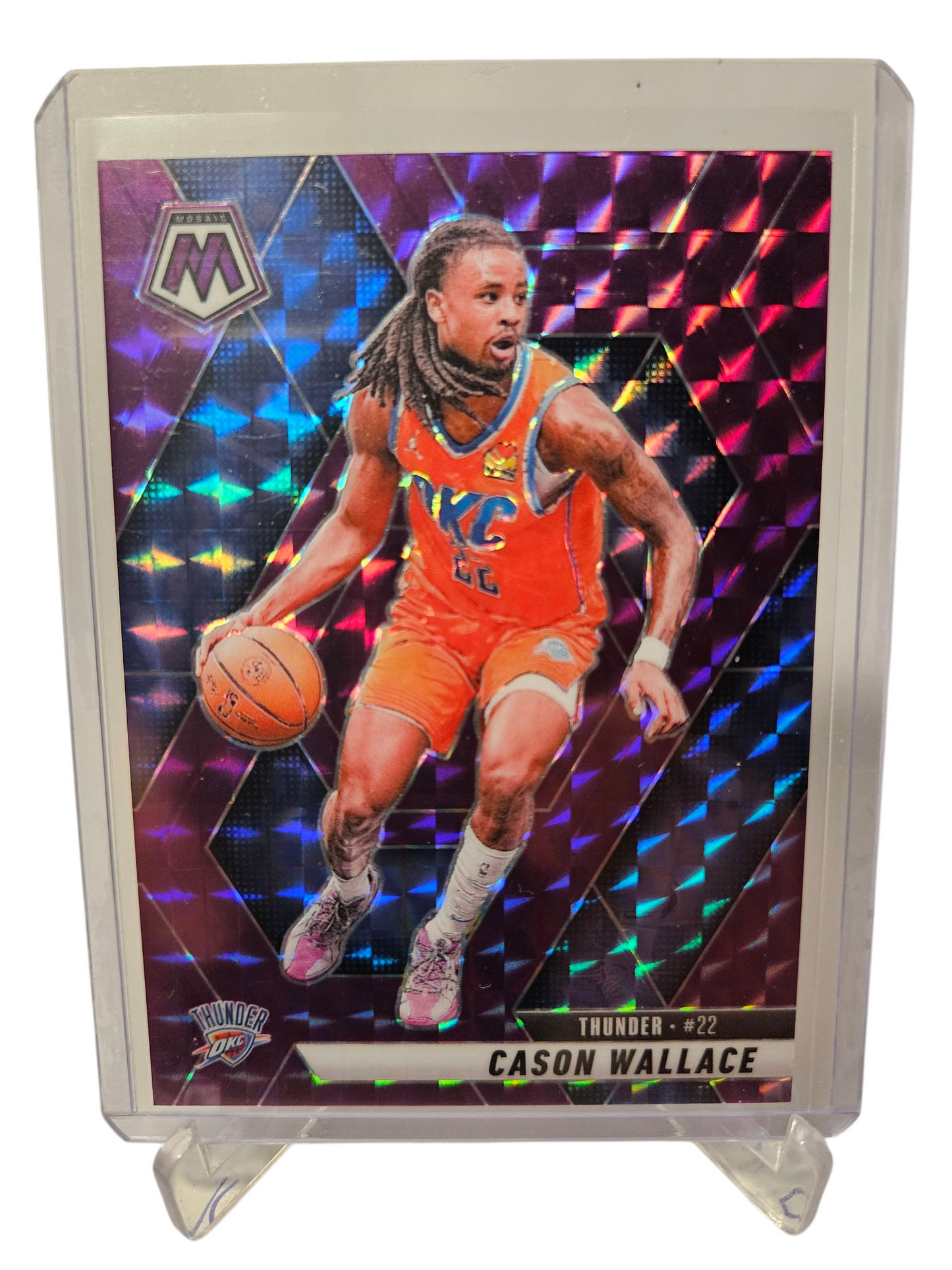 2024-25 Panini Mosaic #49 Cason Wallace Purple Mosaic Prizm 94/99