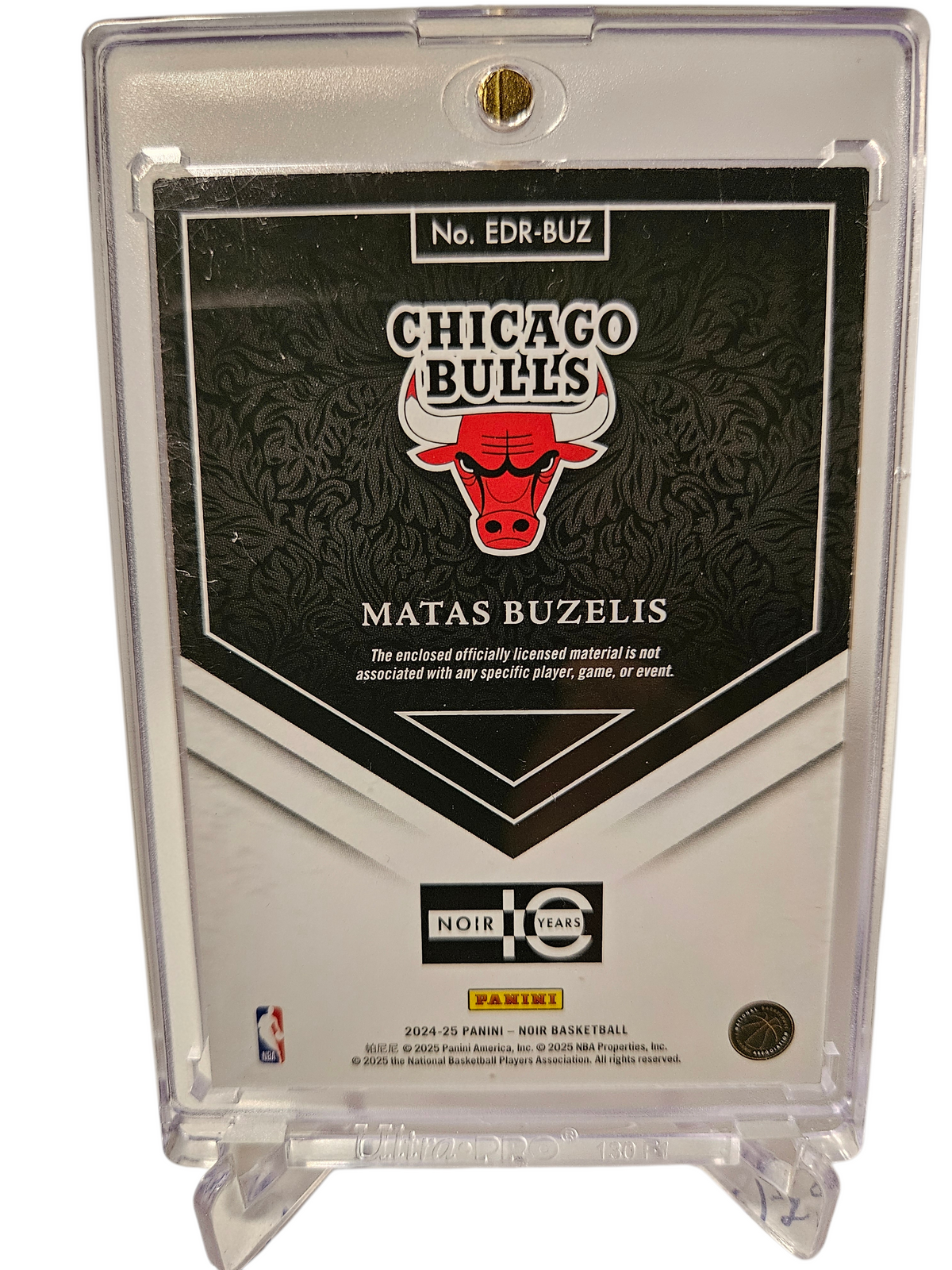 2024-25 Panini Noir #EDR-BUZ Matas Buzelis Rookie Card Elegant Decor Patch 15/20