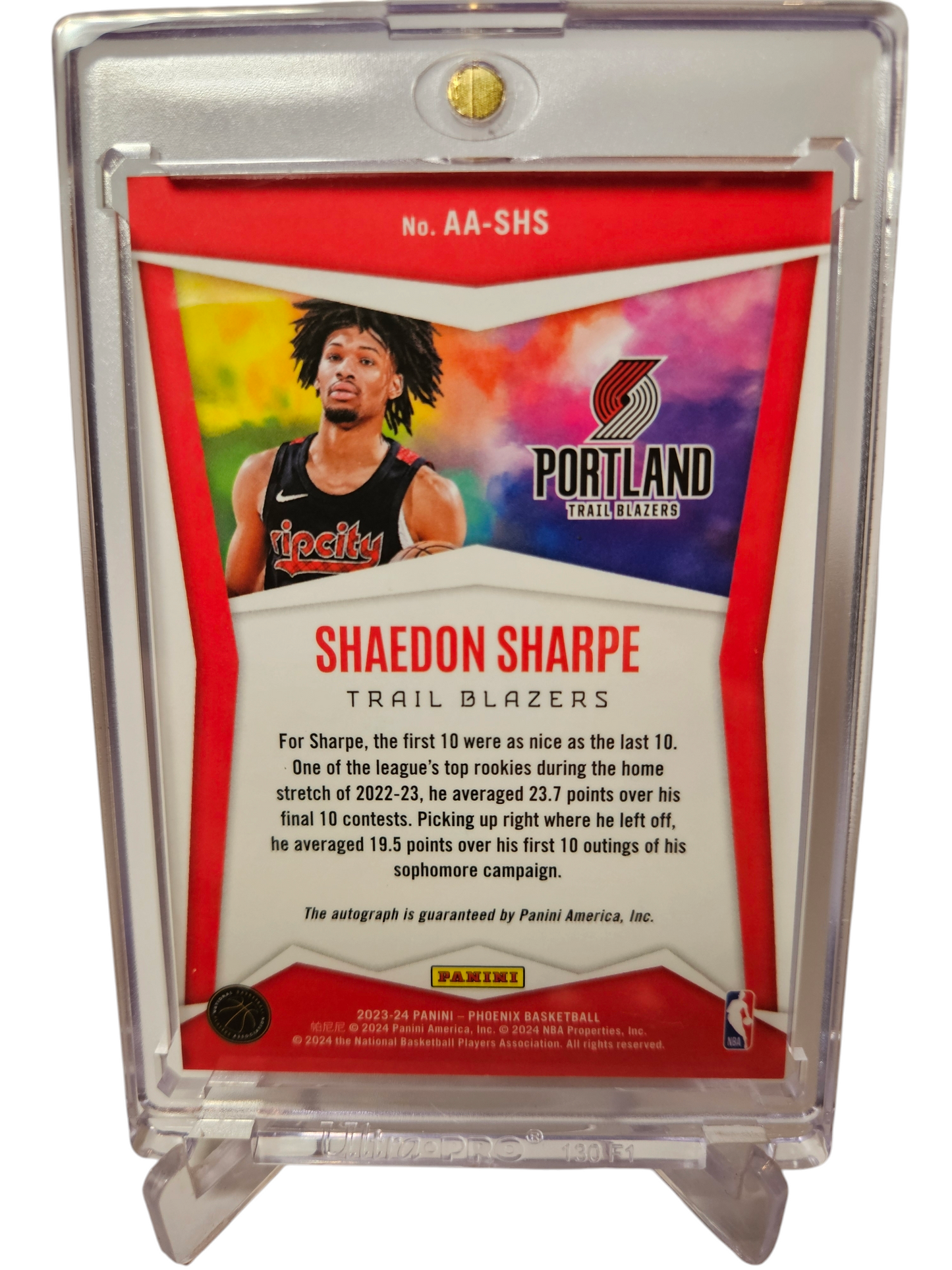 2023-24 Panini Phoenix #AA-SHS Shaedon Sharpe Ascension Autograph Red