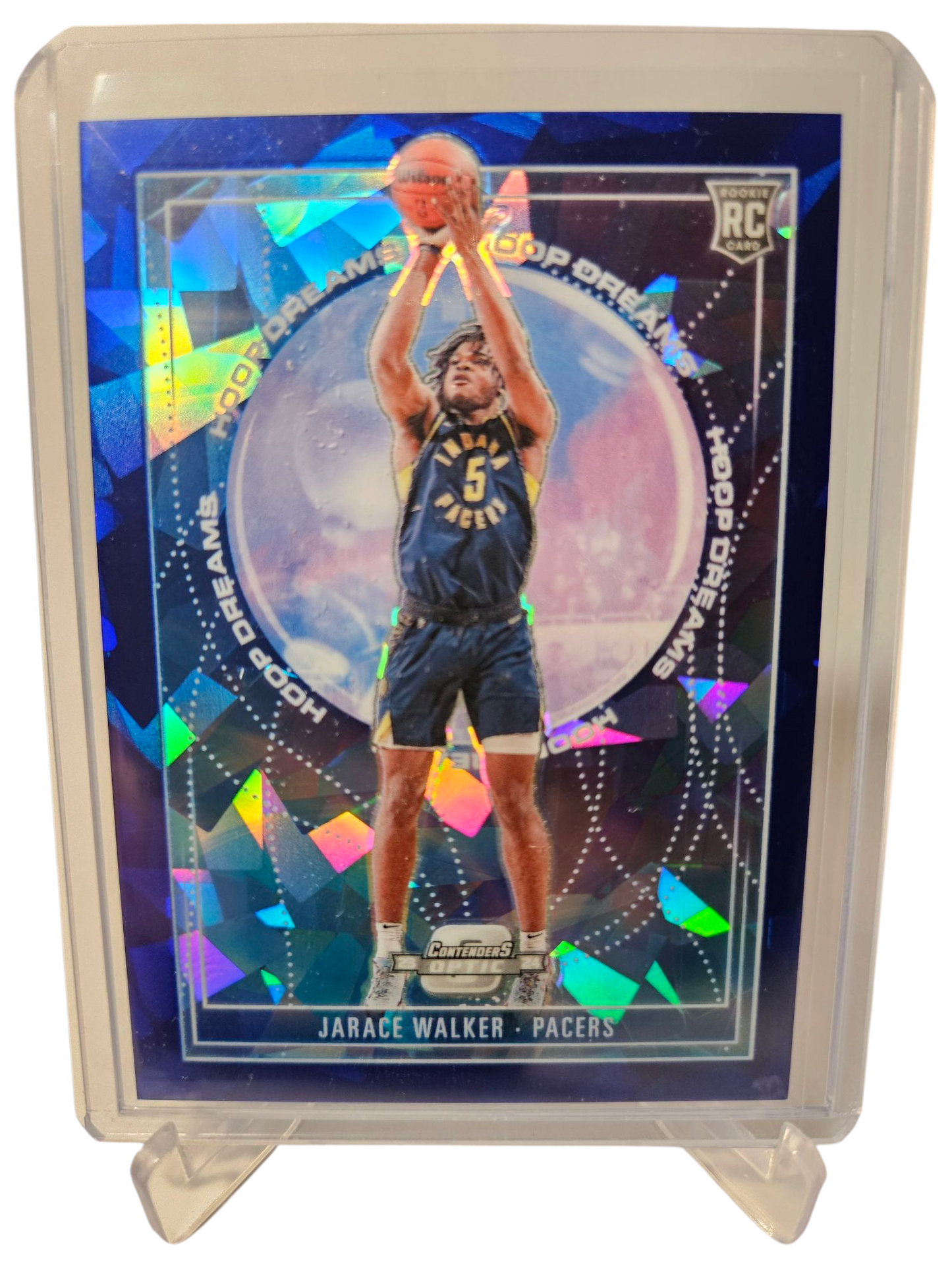 2023-24 Panini Contenders Optic #2 Jarace Walker Rookie Card Hoops Dreams Blue Cracked Ice Prizm 41/75