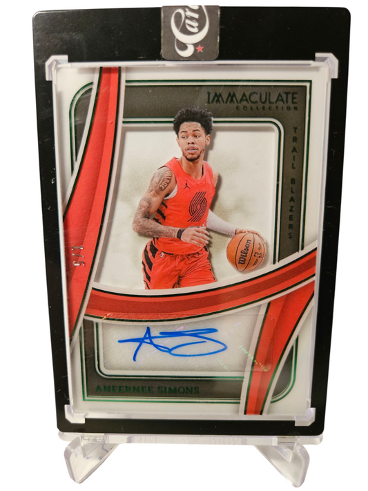 2023-24 Panini Immaculate #SBS-ASP Anfernee Simons Autograph Green 1/5